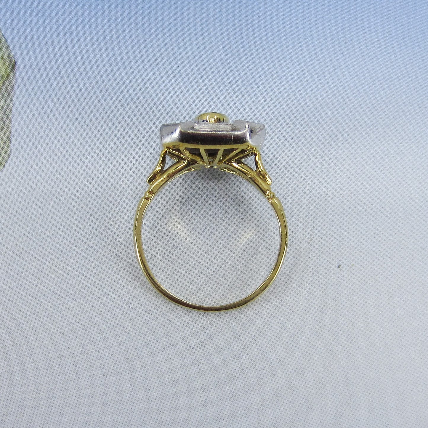 SOLD--Vintage Ruby and Diamond Ring 18k, British c. 1988