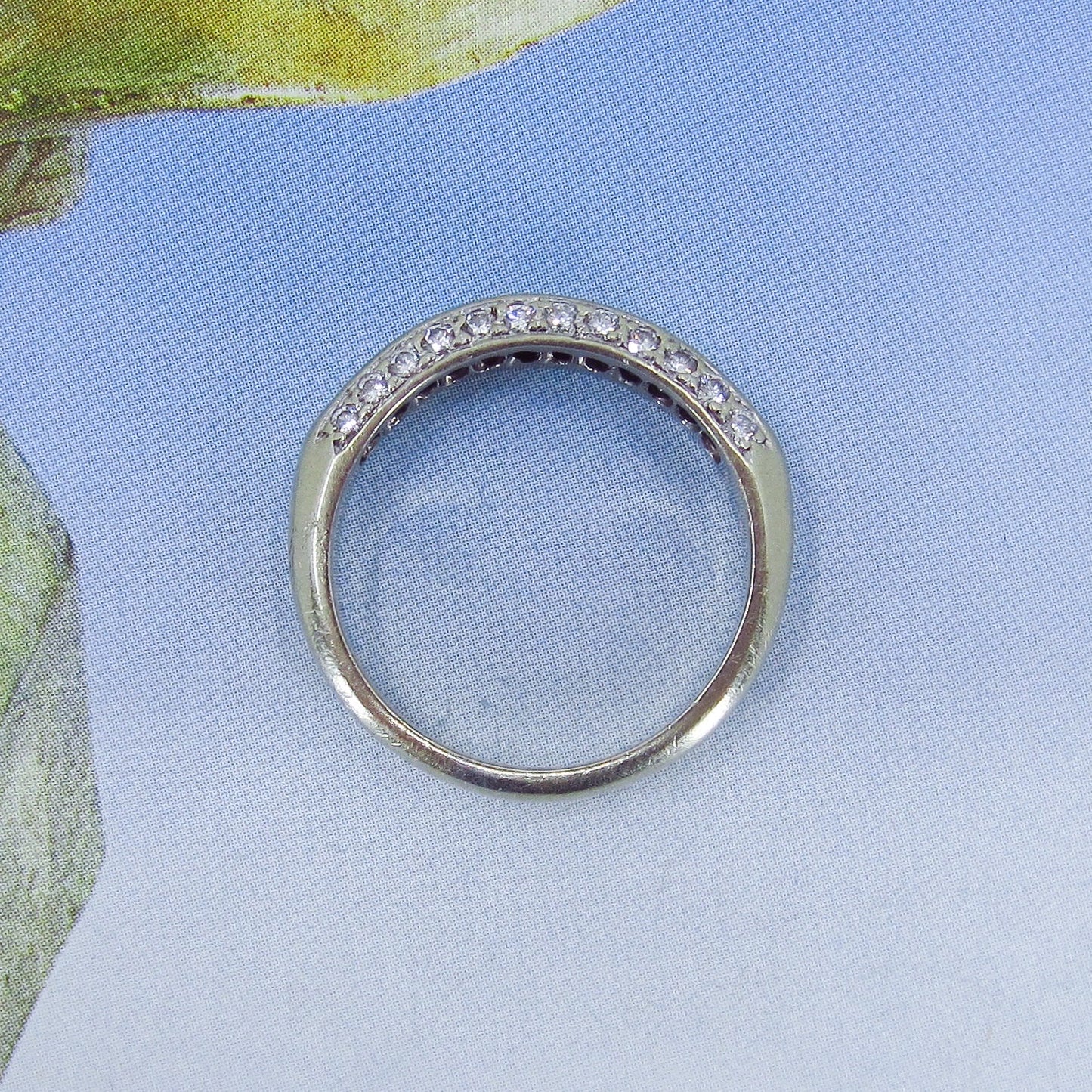 SOLD—Late Art Deco Sapphire and Diamond Band 14k c. 1940