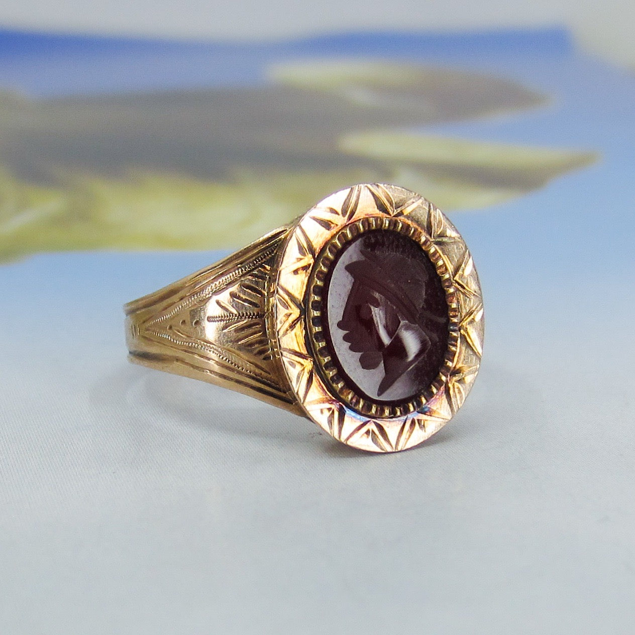 SOLD-Victorian Intaglio Ring 14k c. 1890