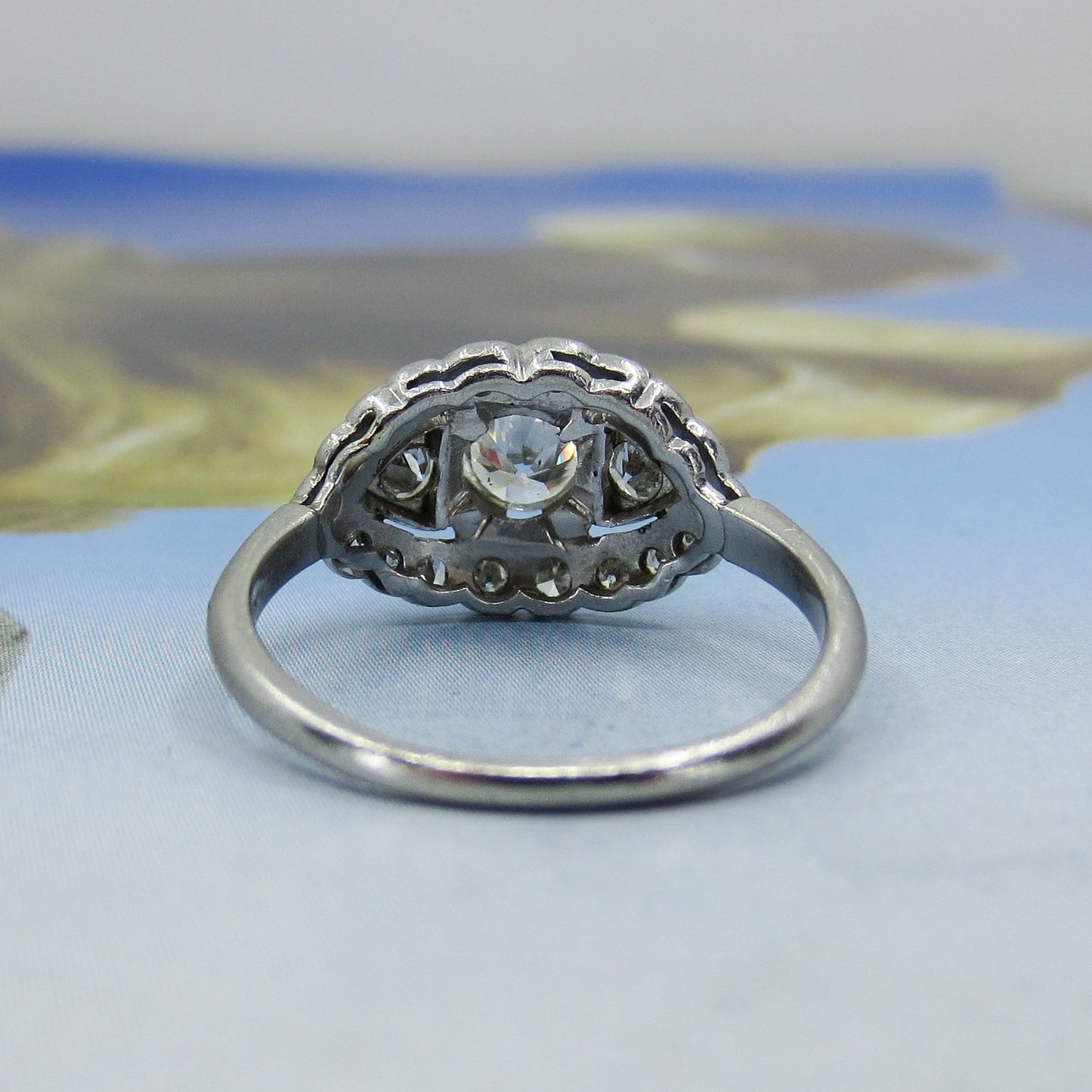 SOLD--Art Deco Old European Diamond Engagement Ring Platinum c. 1930