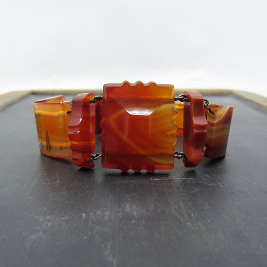 Victorian Scottish Carnelian Bracelet Sterling c. 1880