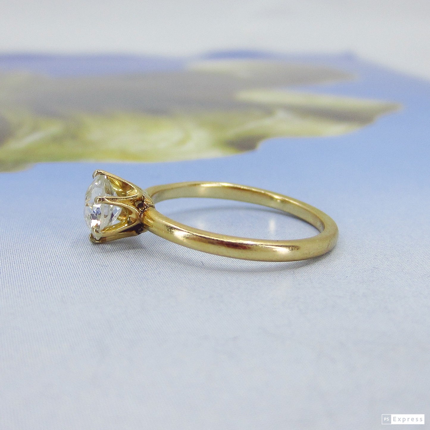 SOLD-Edwardian Old European .75ct Engagement Ring 18k, Kohn c. 1900