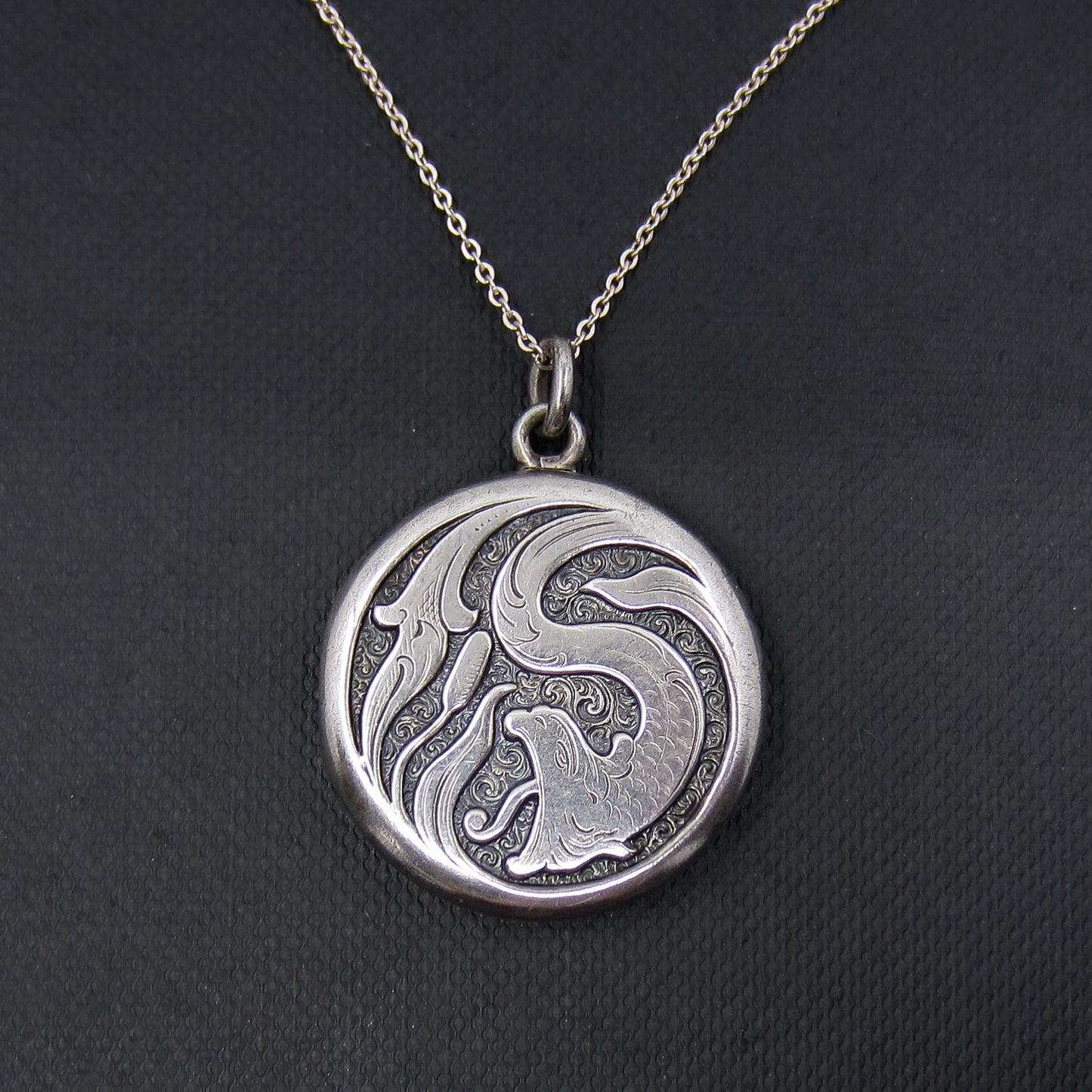 SOLD-Victorian Serpent Locket Sterling c. 1900