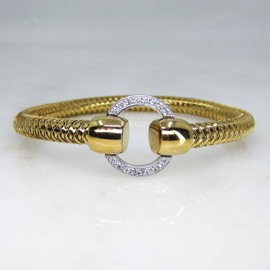 Vintage Roberto Coin Woven Diamond Bangle 18k, Italy c. 2000's