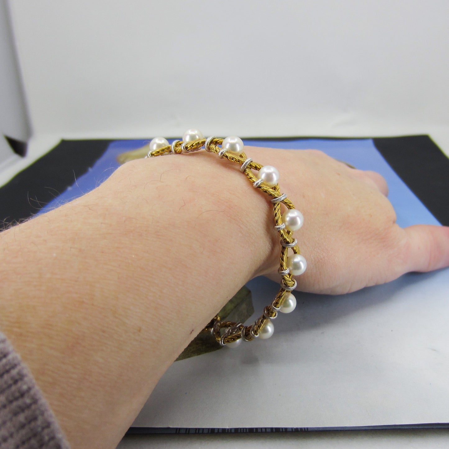 Estate Buccellati “Rete Con Perle” Bracelet 18k