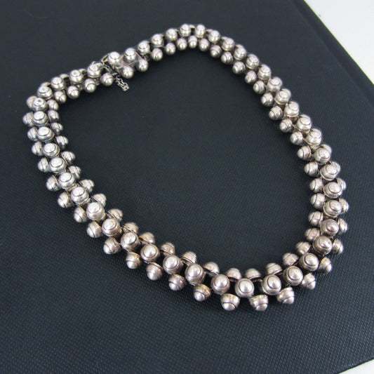 SOLD-MidCentury Spratling Caviar Necklace Sterling c. 1940