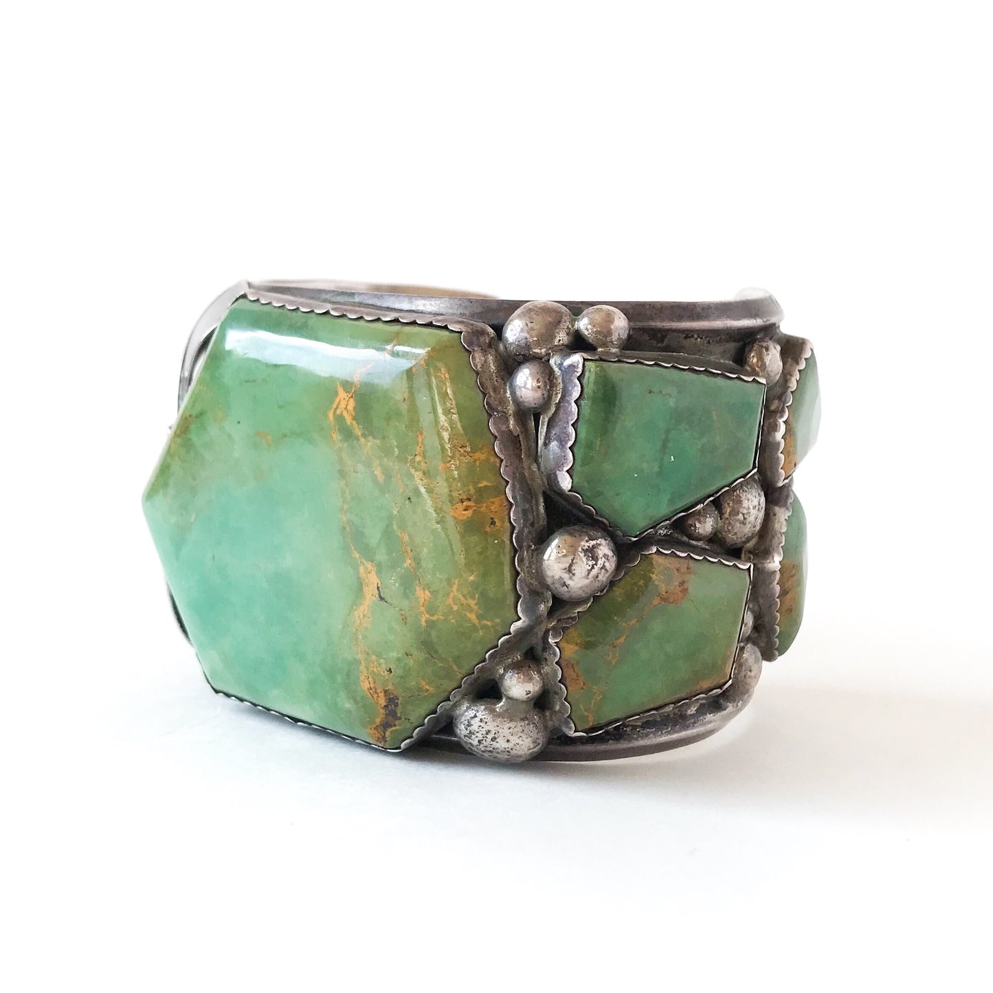 SOLD--MASSIVE Navajo Turquoise Cuff Sterling, E & C Fierro