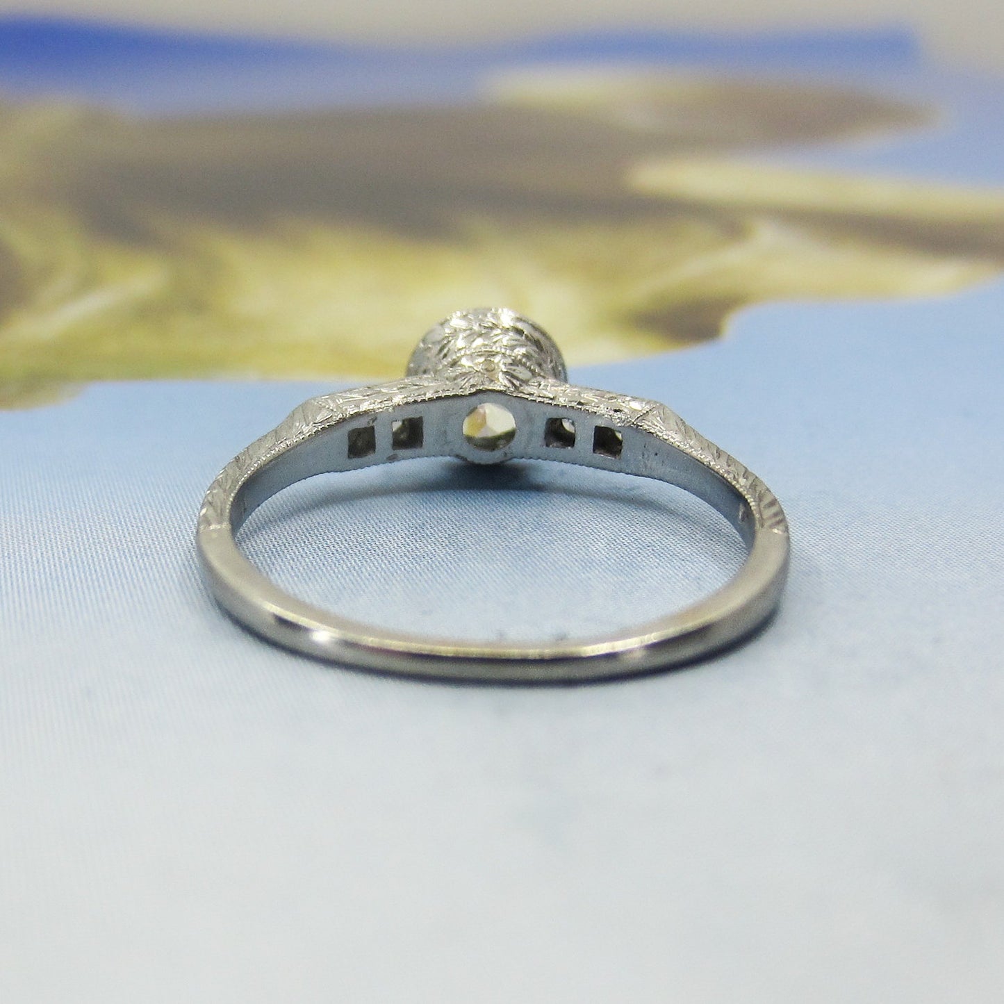 SOLD--Estate McTeigue & McClelland Old European Engagement Ring Platinum
