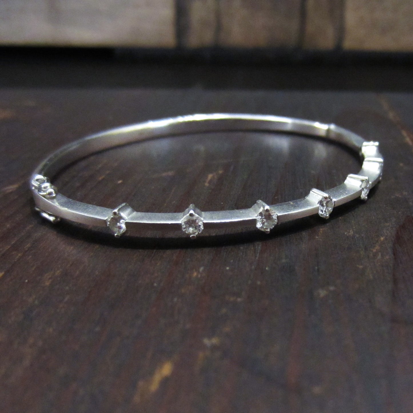 Estate Hinged Diamond Bangle 18kw c. 2000
