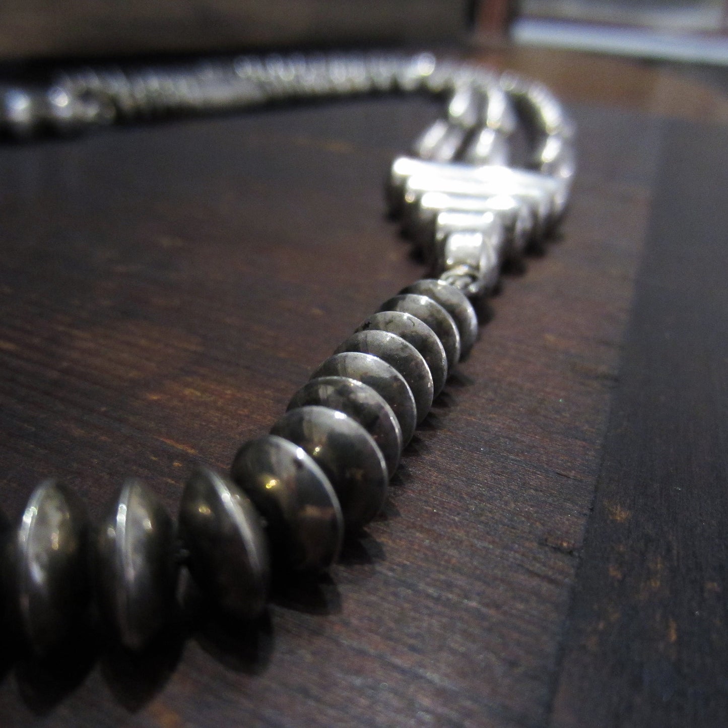 HOLD Vintage Margaret Lee Navajo Triple Strand Necklace Sterling Silver c. 2000