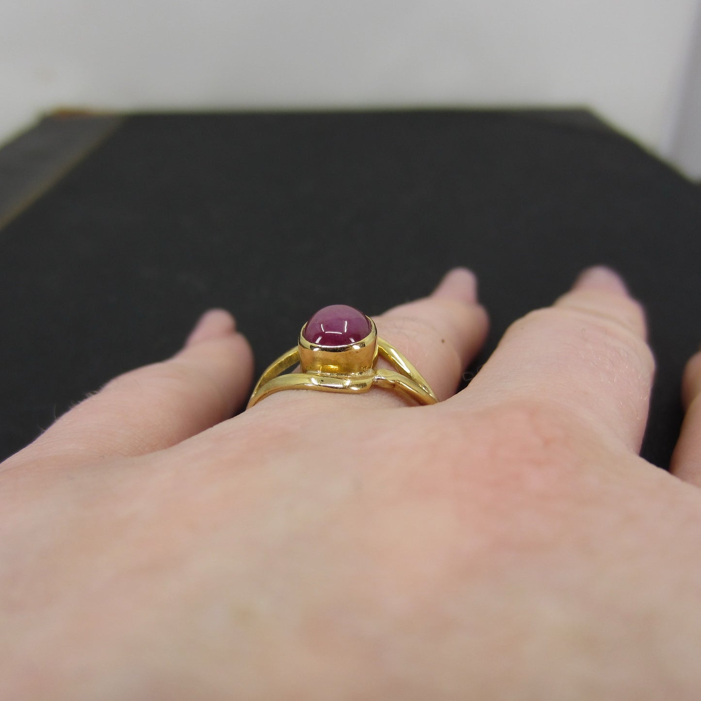 Vintage Star Ruby Ring 18k c. 1990