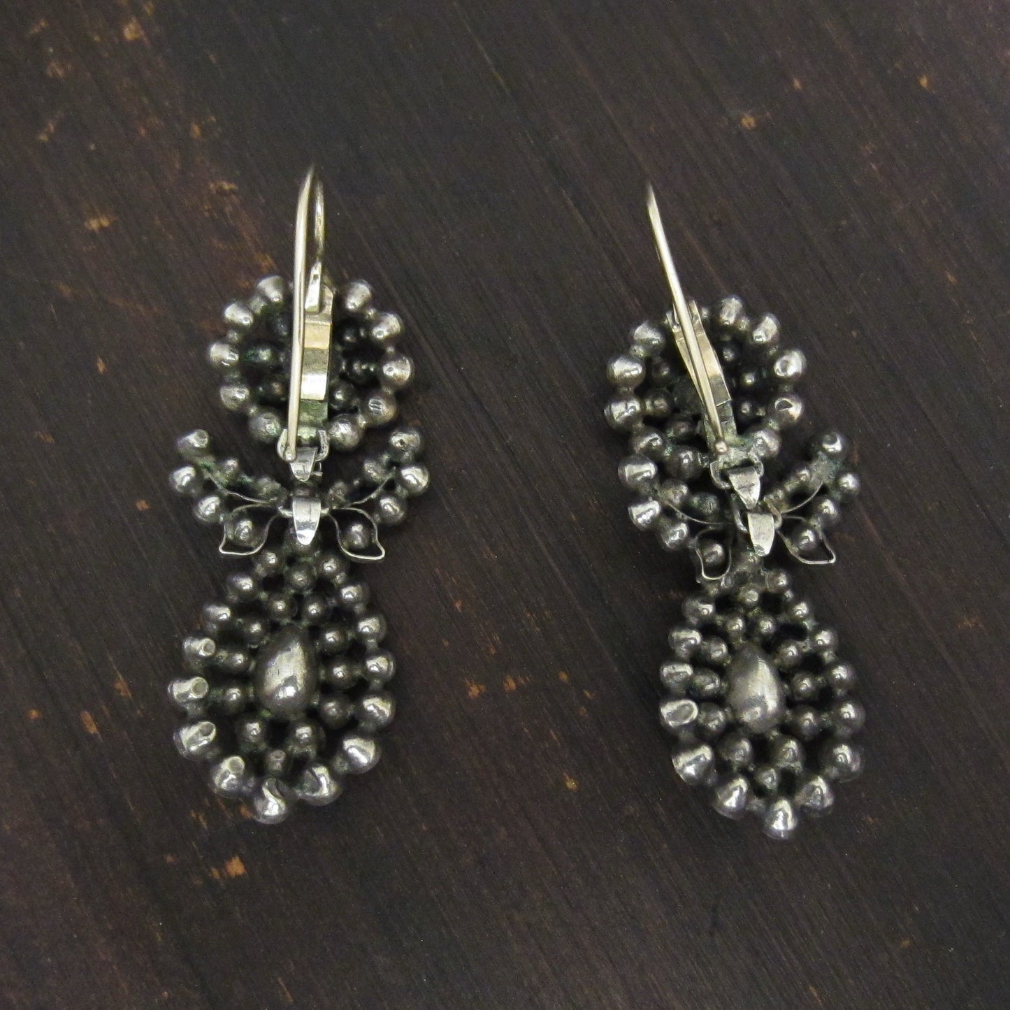 Georgian 18th Century Paste Earrings Silver/9k c. 1780