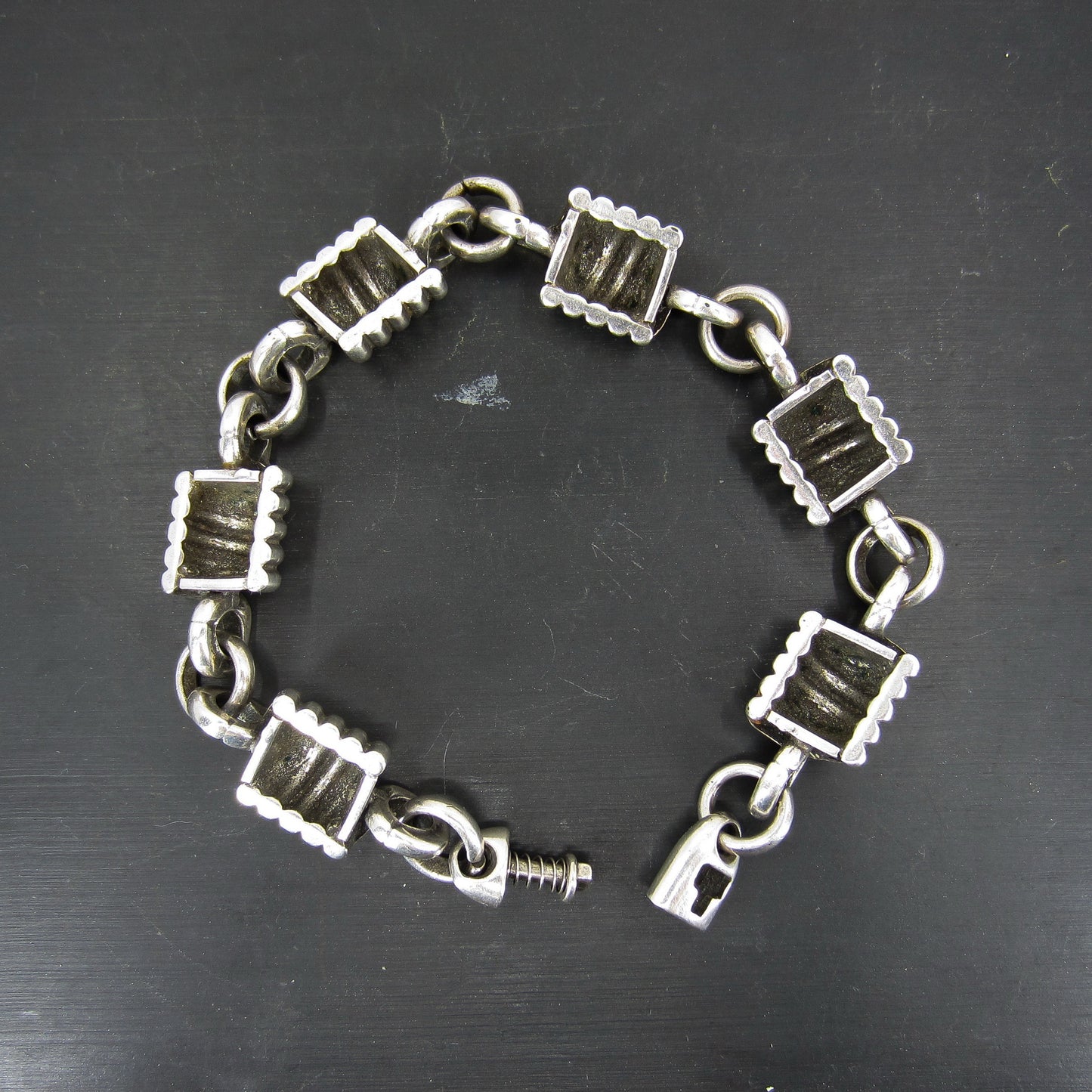 Men's Post Modern Coil Bracelet Sterling c. 1990