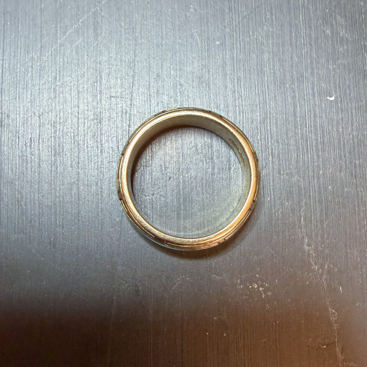 Estate GL Studio Turquoise Inlay Band 14k Size 7