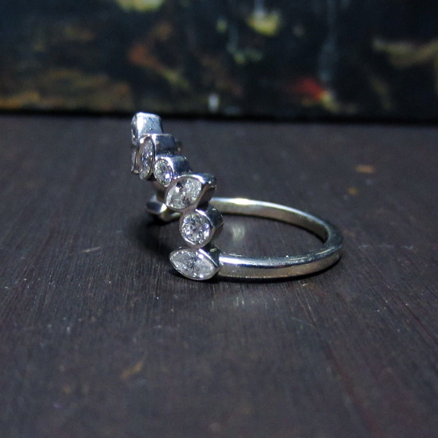 Estate Marquise Diamond Tiara Ring 14k