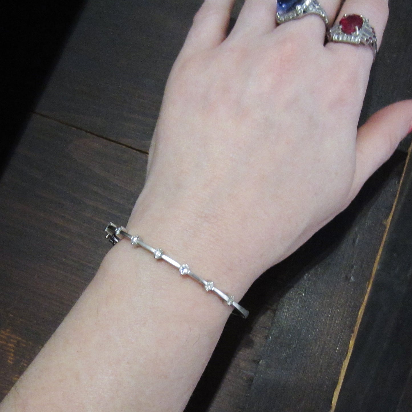 Estate Hinged Diamond Bangle 18kw c. 2000