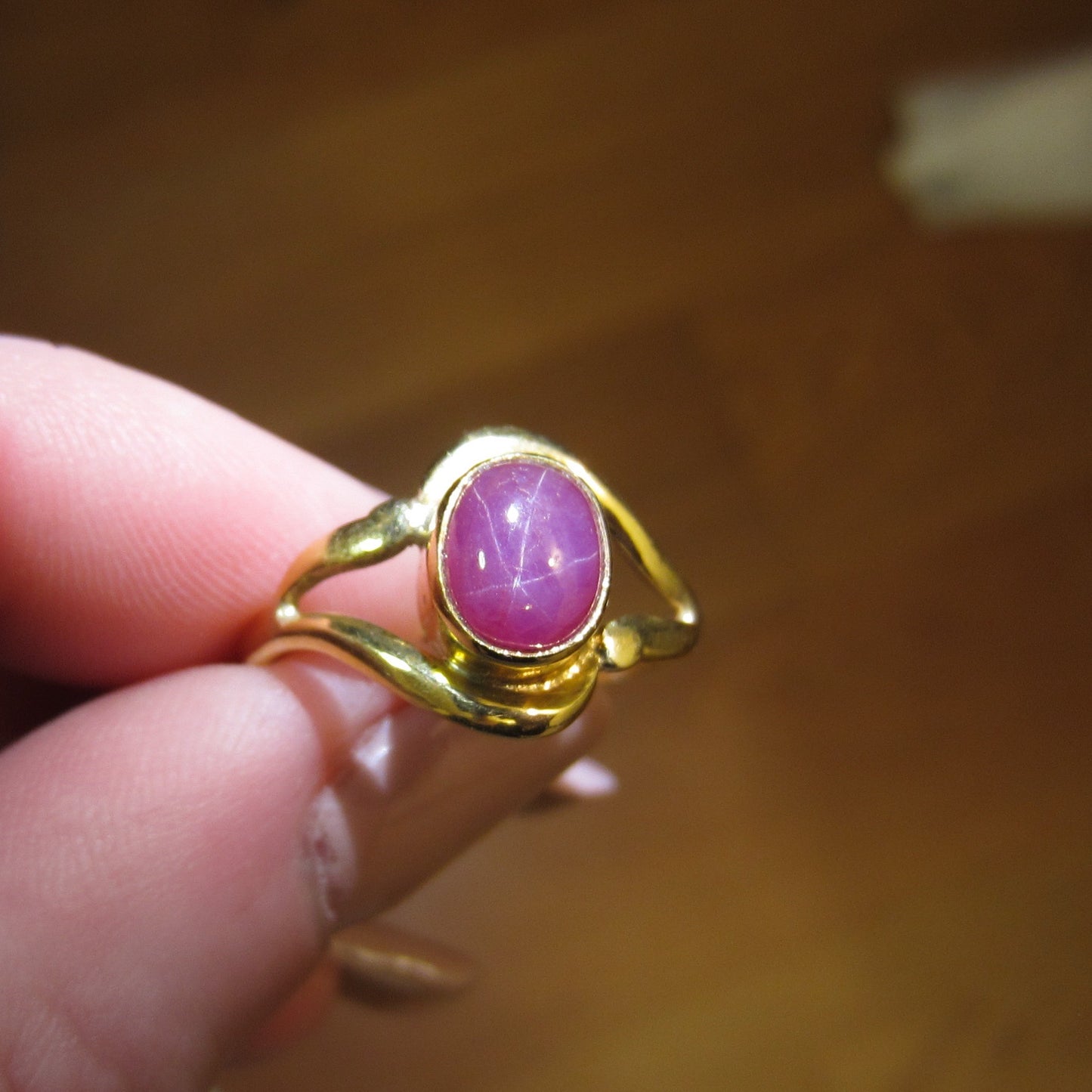Vintage Star Ruby Ring 18k c. 1990
