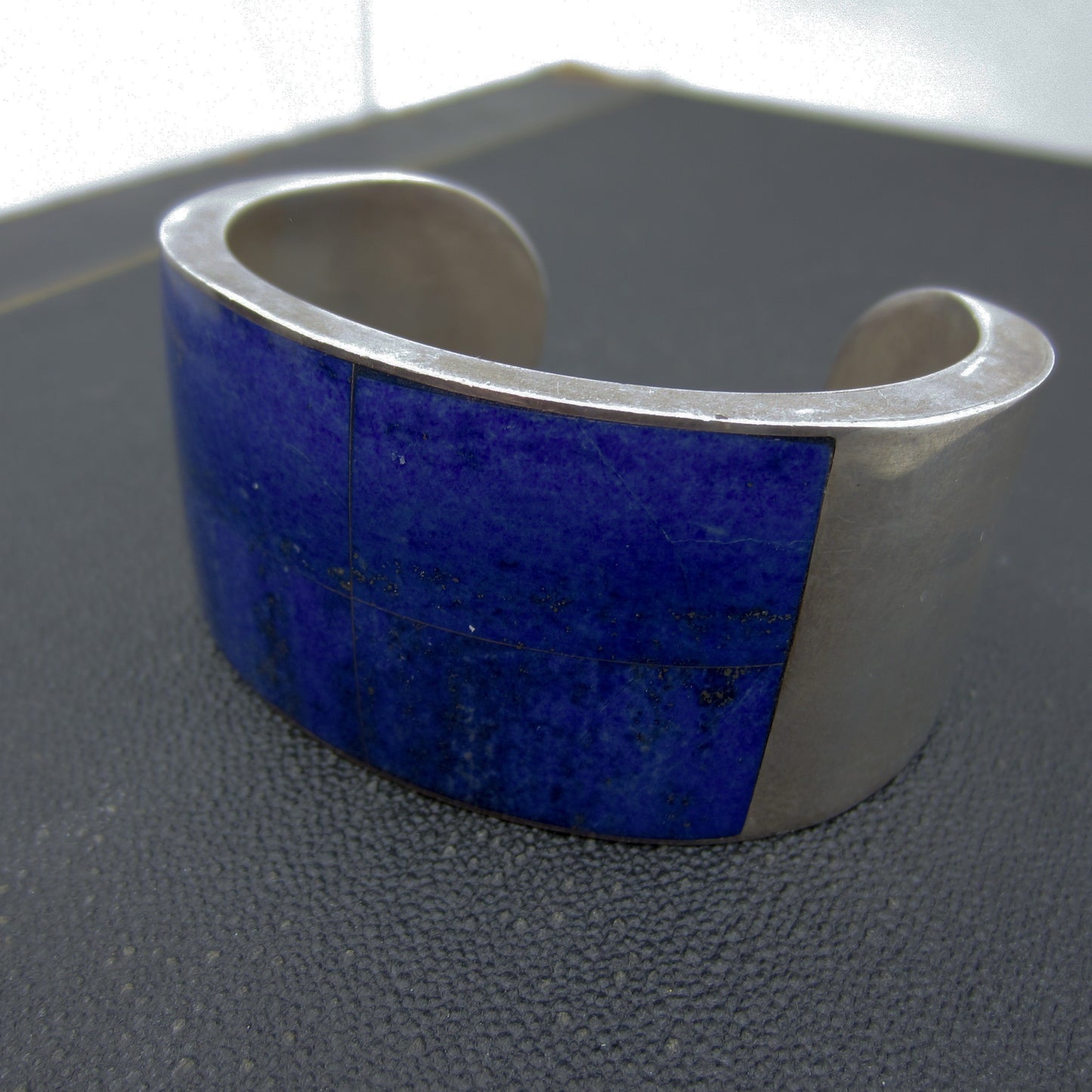 Huge Vintage Lapis Cuff Sterling, Mexico c. 1970