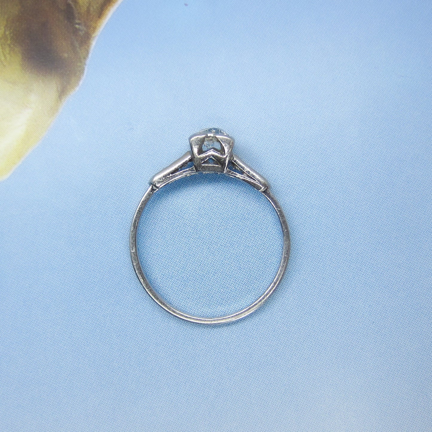 Art Deco Old Mine Diamond .30ct Engagement Ring Platinum c. 1930