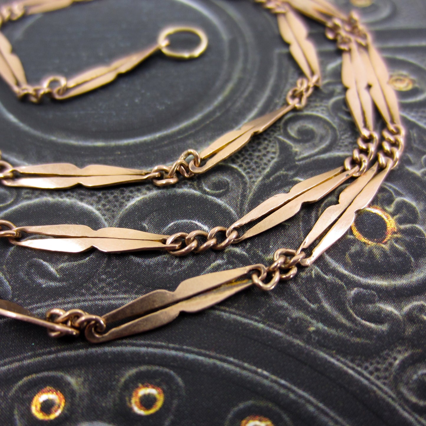 Antique Fancy Link Chain 20" 9k c. 1900