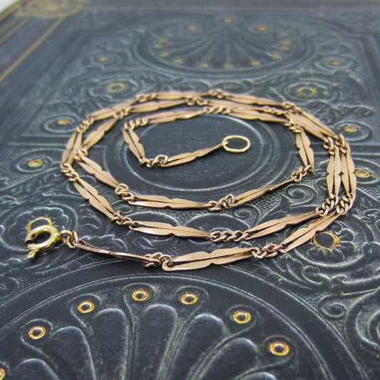 Antique Fancy Link Chain 20" 9k c. 1900