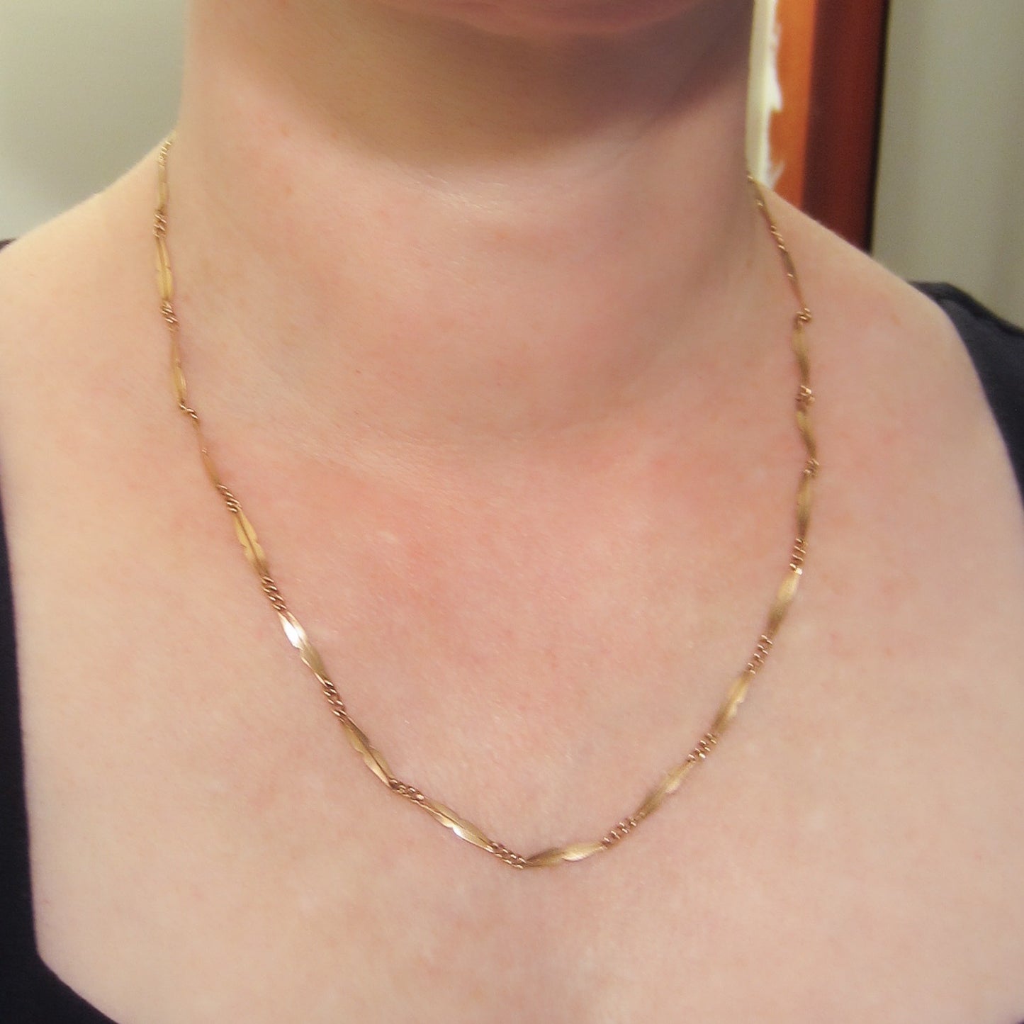 Antique Fancy Link Chain 20" 9k c. 1900