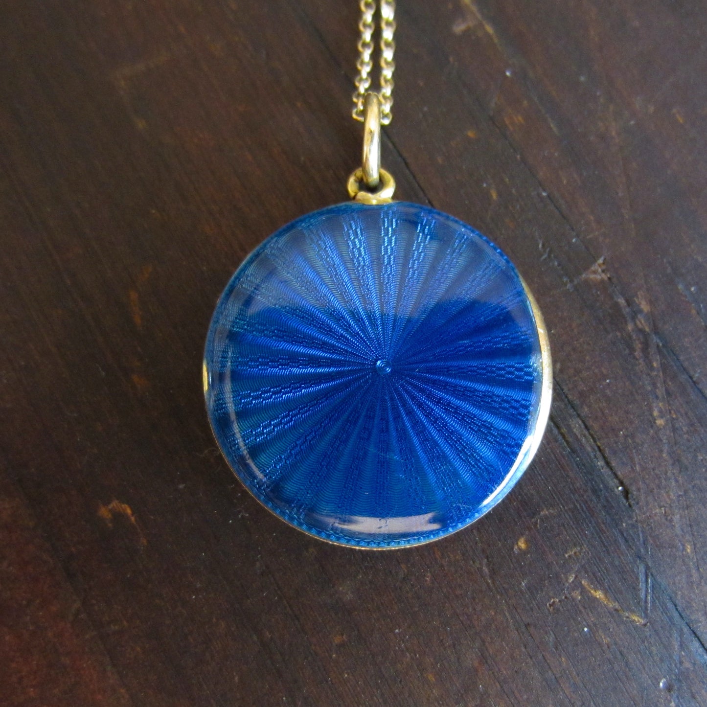 Belle Époque French Guilloche Enamel and Diamond Locket Platinum/18k c. 1910
