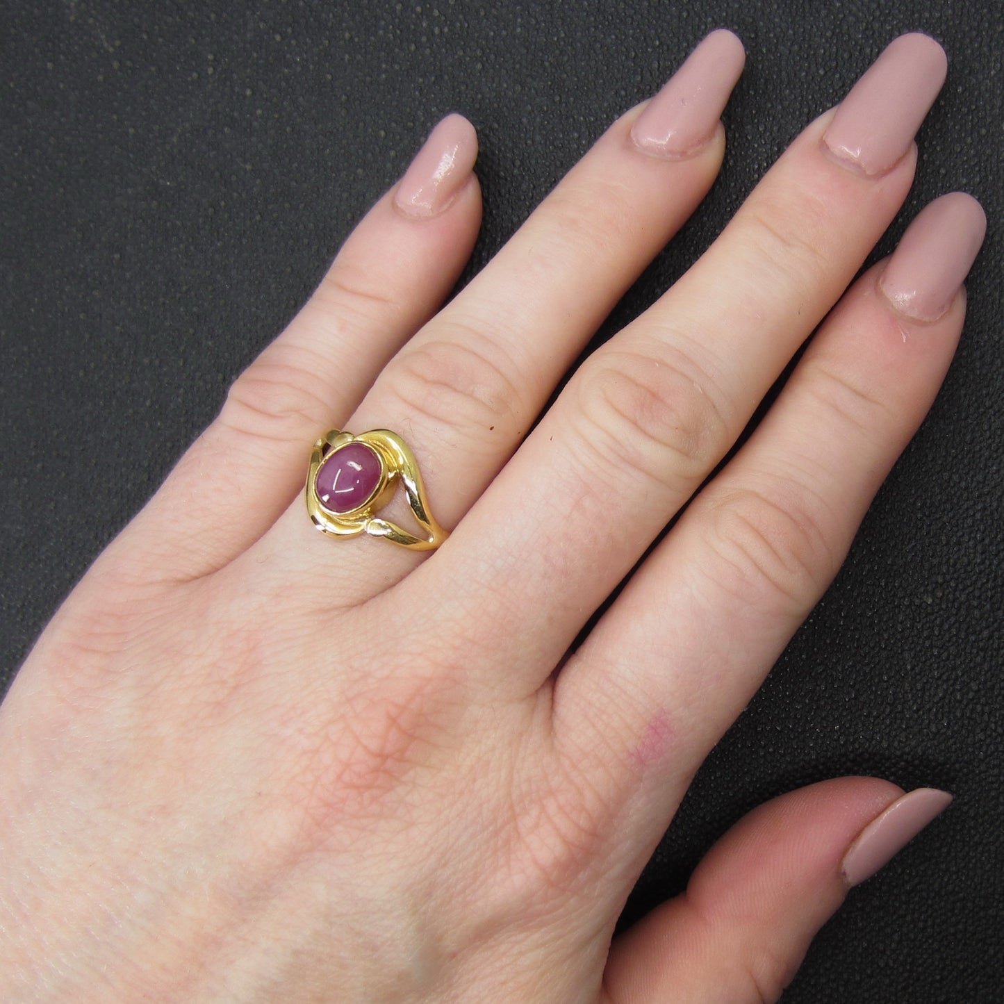 Vintage Star Ruby Ring 18k c. 1990