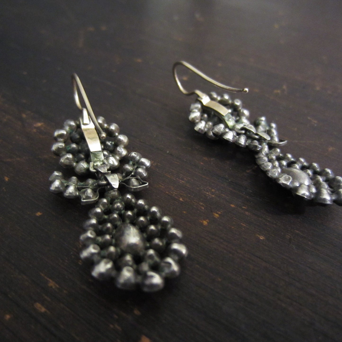 Georgian 18th Century Paste Earrings Silver/9k c. 1780