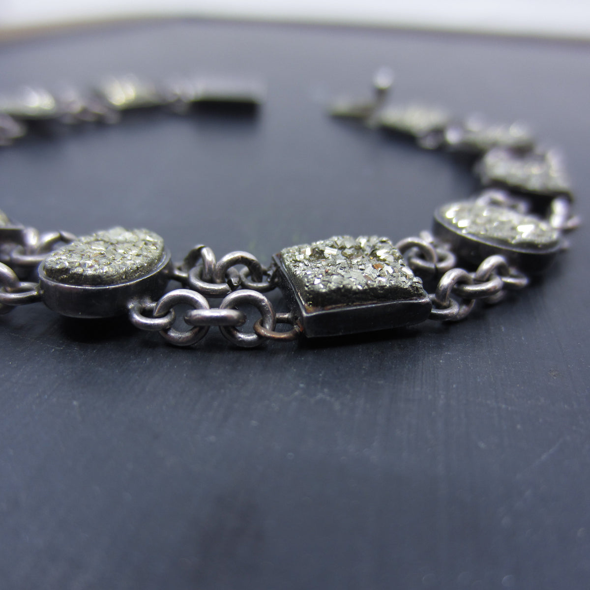 Art Deco Pyrite Bracelet Sterling c. 1930