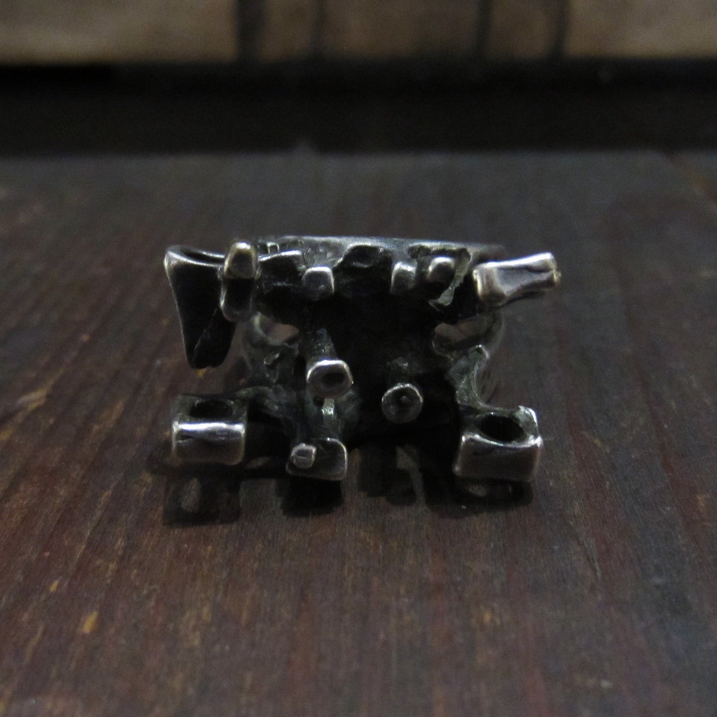 Big Brutalist Ring Sterling, size 10 London 1967