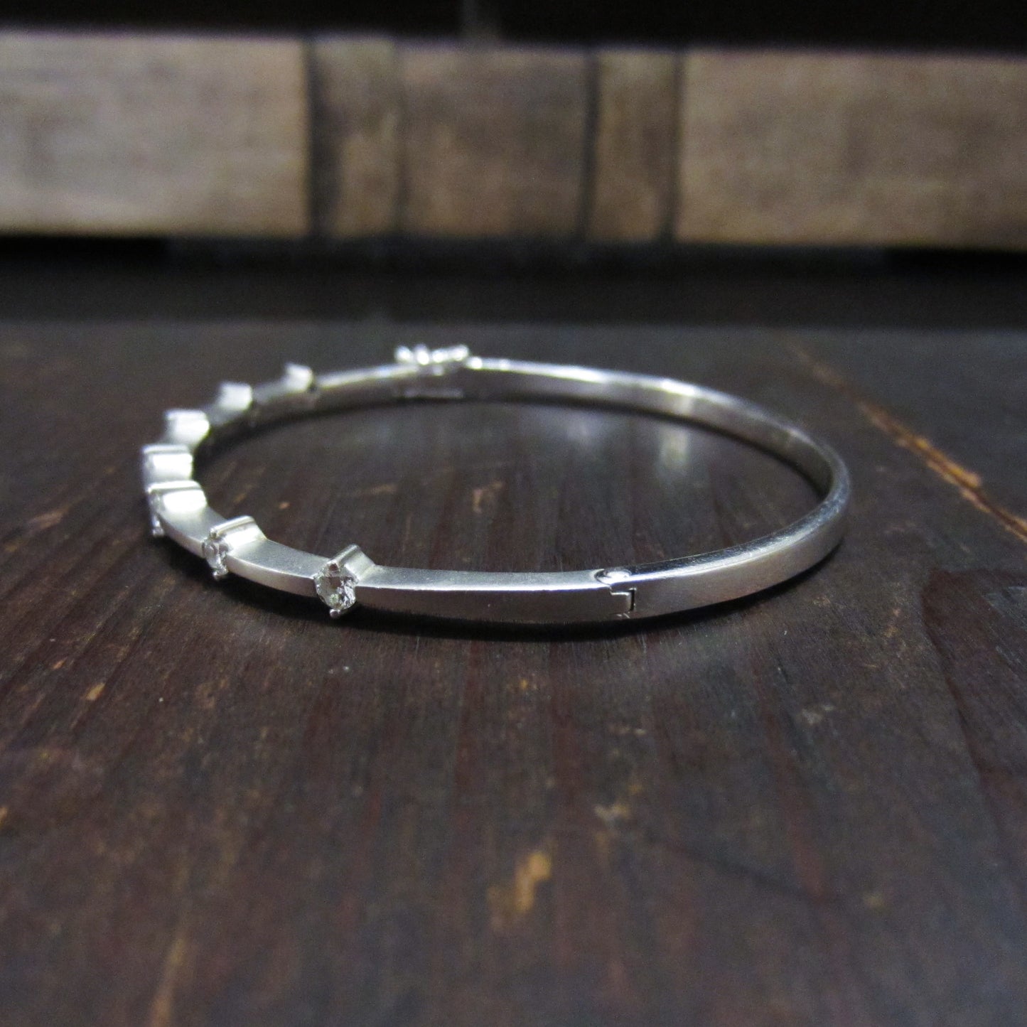 Estate Hinged Diamond Bangle 18kw c. 2000