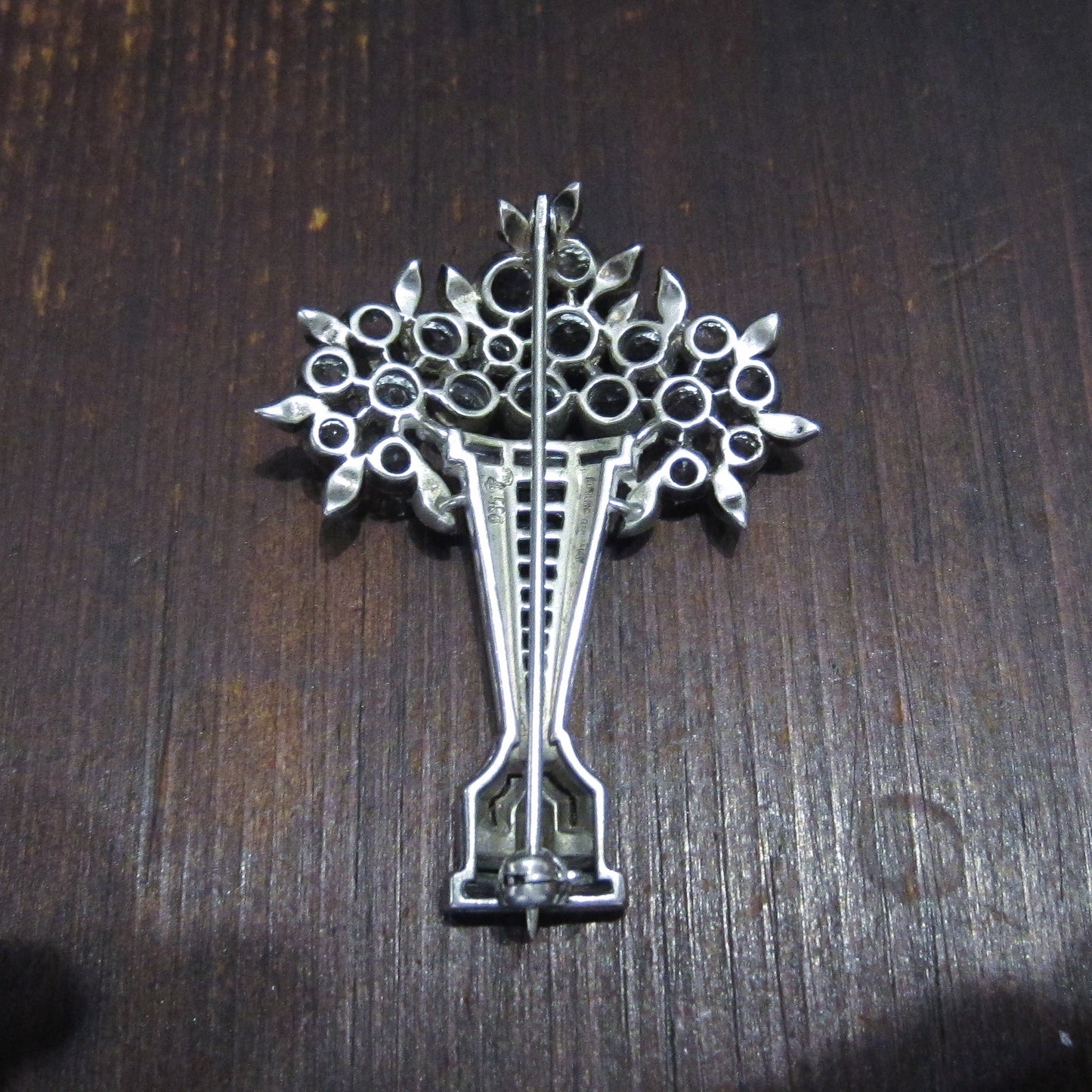 Art Deco Paste Bouquet Brooch Sterling, Knoll and Pregizer, Germany c. 1920