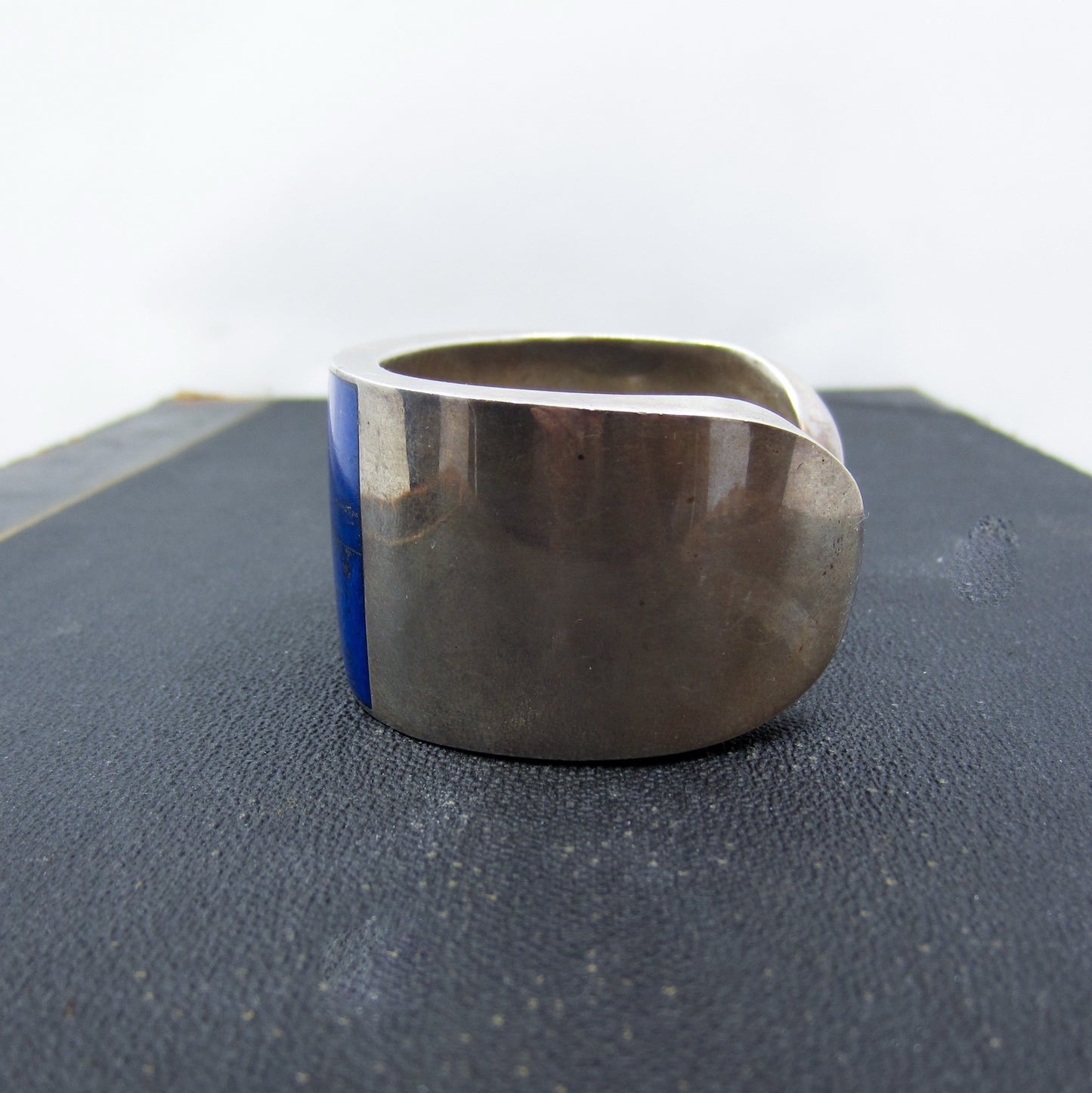 Huge Vintage Lapis Cuff Sterling, Mexico c. 1970