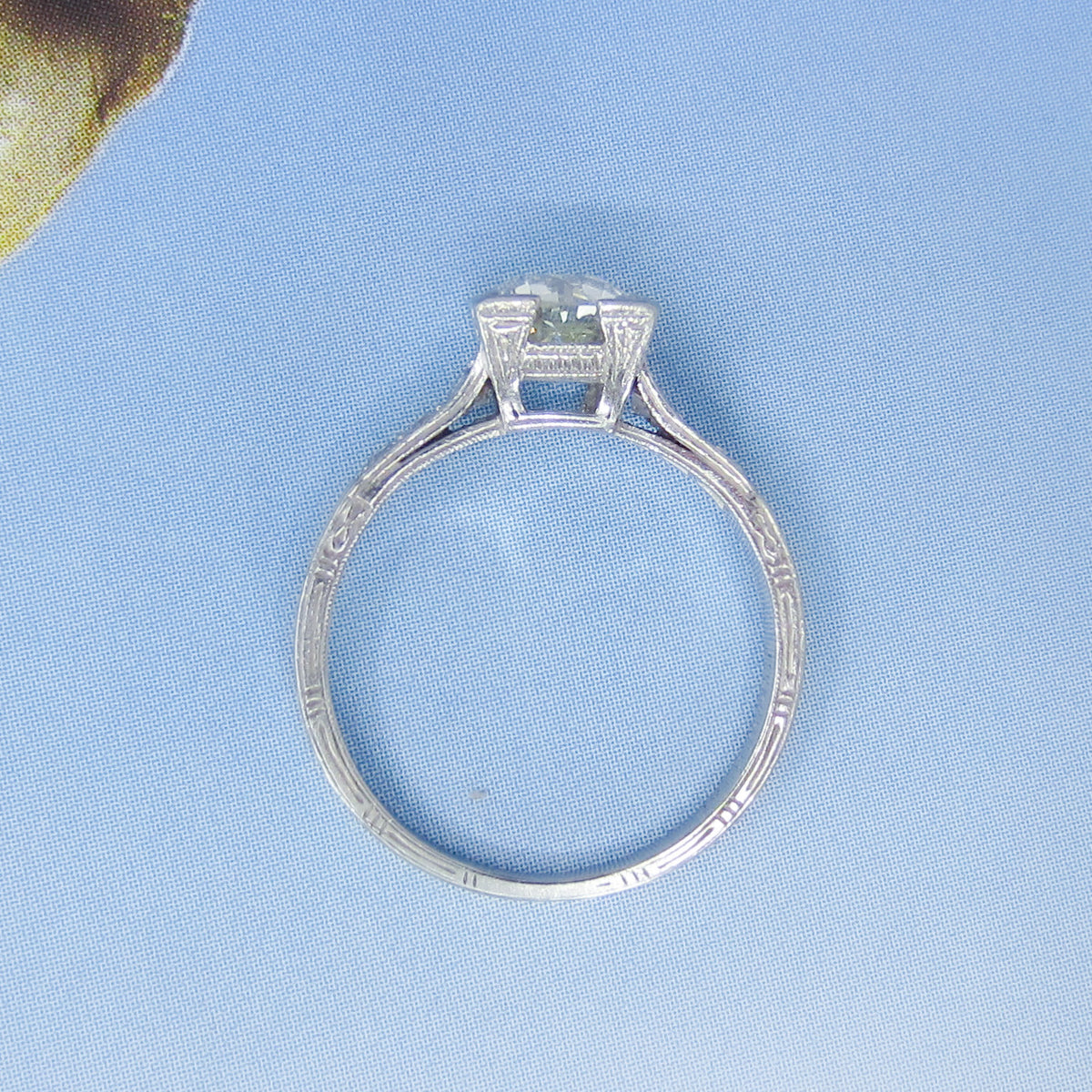 Art Deco Old European .98ct Diamond Engagement Ring Platinum c. 1920