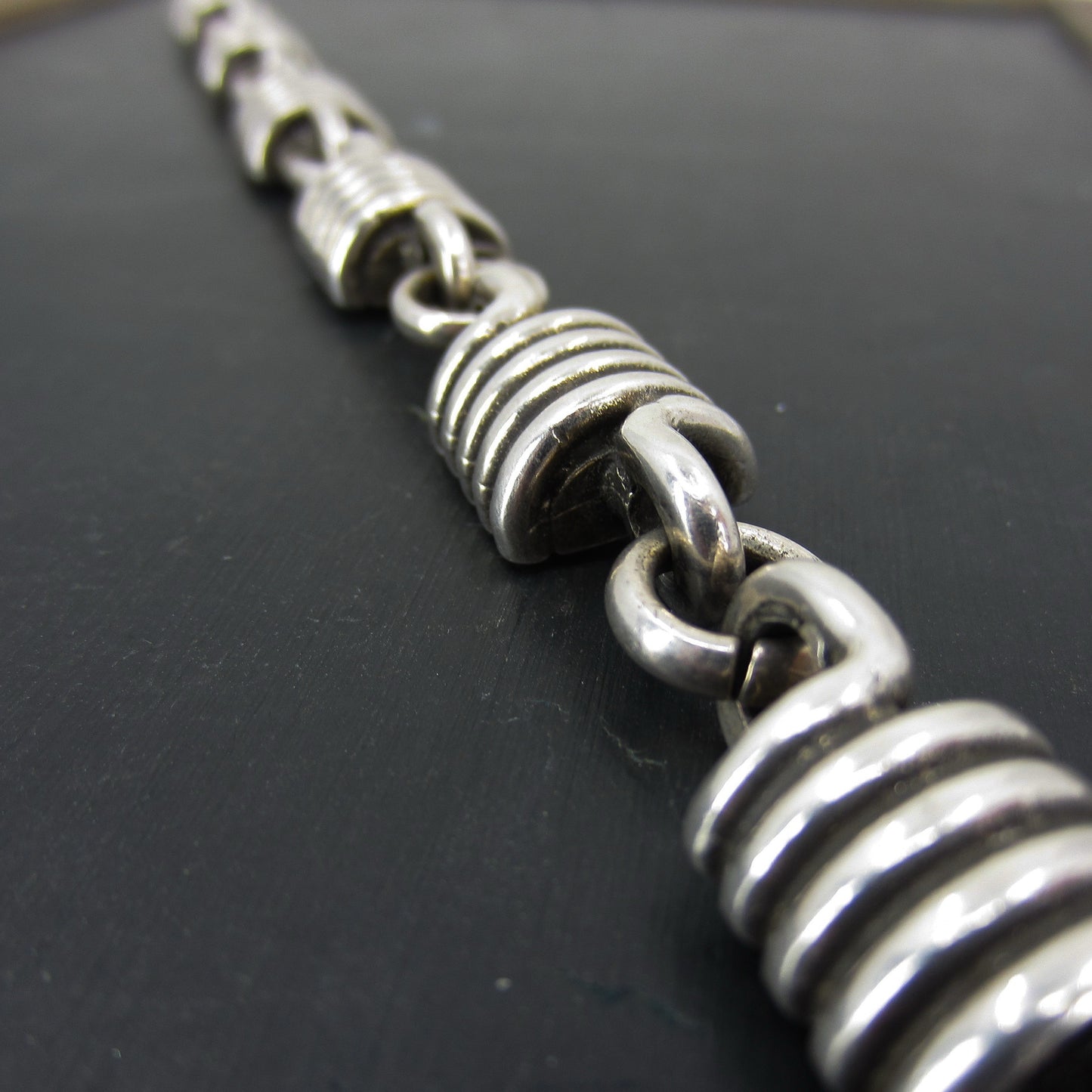 Men's Post Modern Coil Bracelet Sterling c. 1990