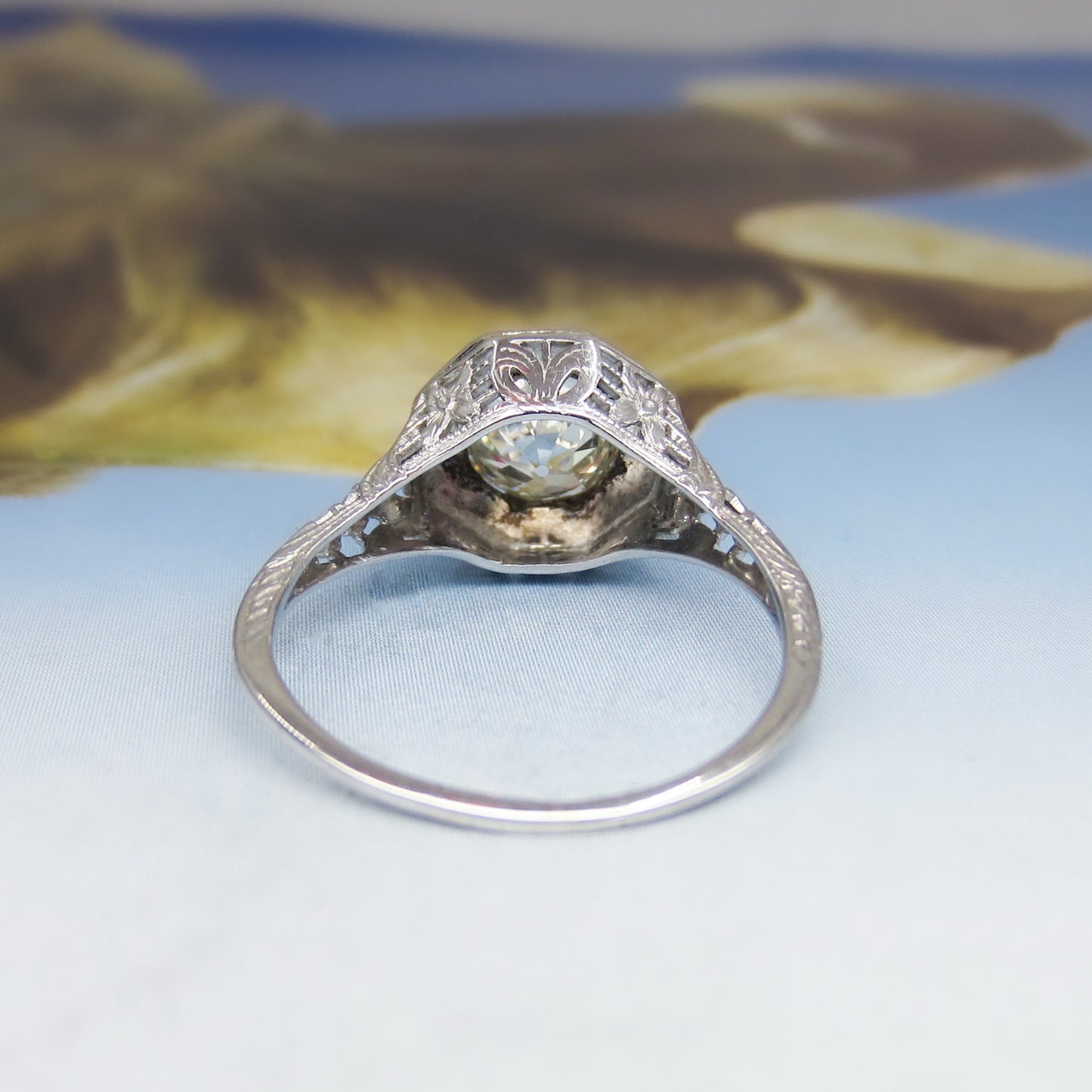 Art Deco Old European 1.71ct Diamond Engagement Ring 18k c. 1920