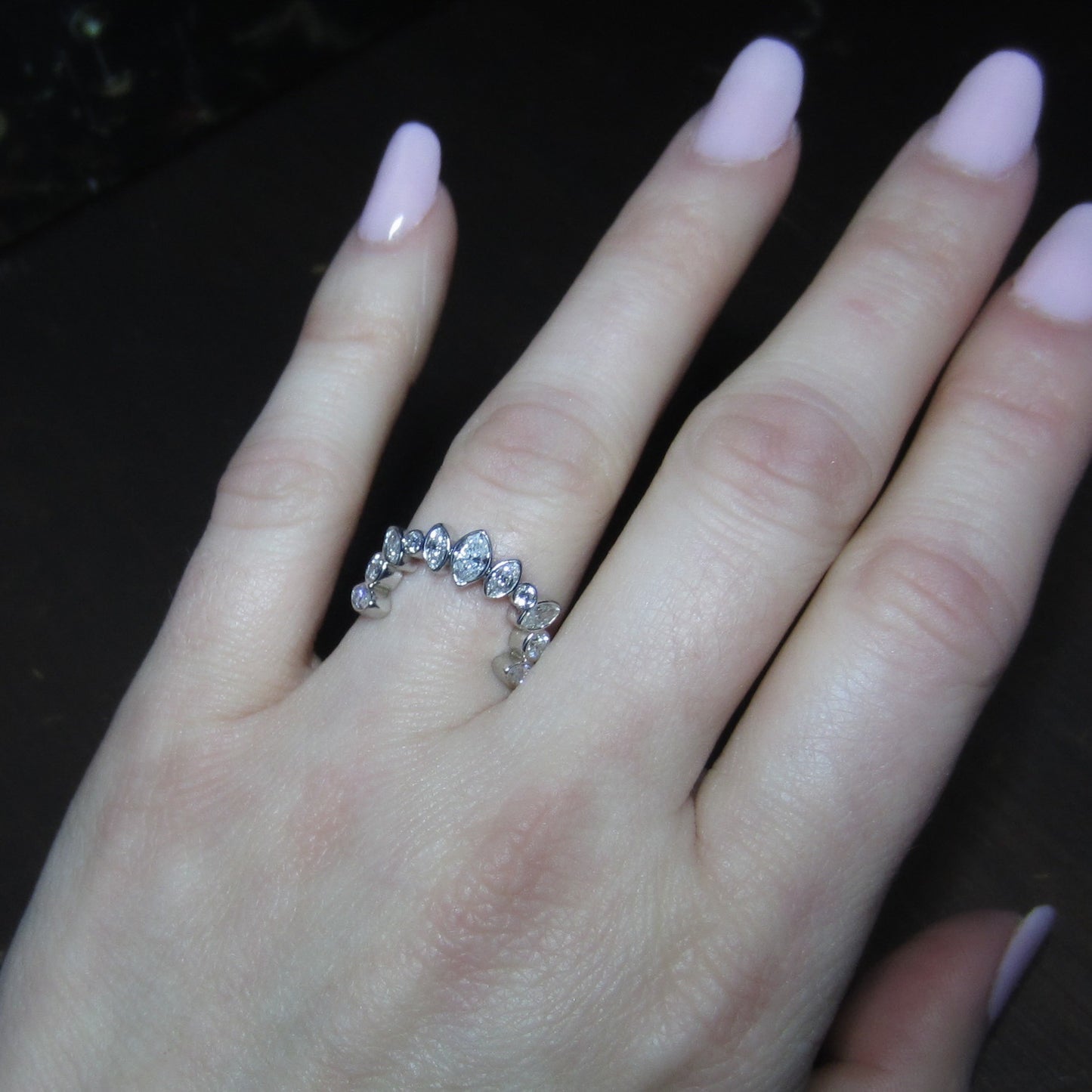 Estate Marquise Diamond Tiara Ring 14k