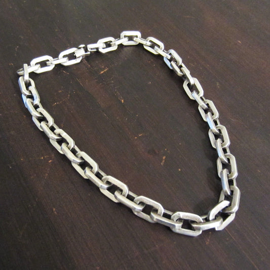 Vintage Heavy Biker Chain 17" Sterling, Taxco c. 1970