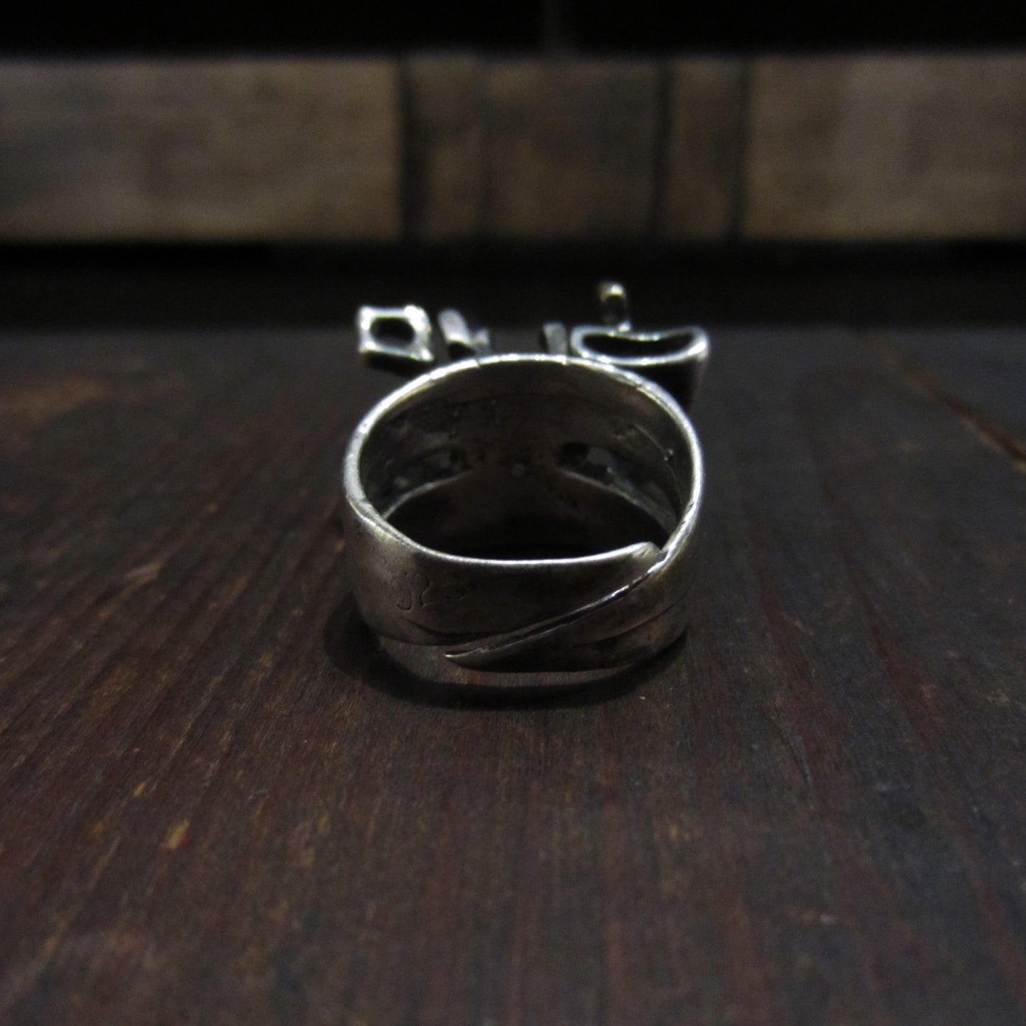 Big Brutalist Ring Sterling, size 10 London 1967