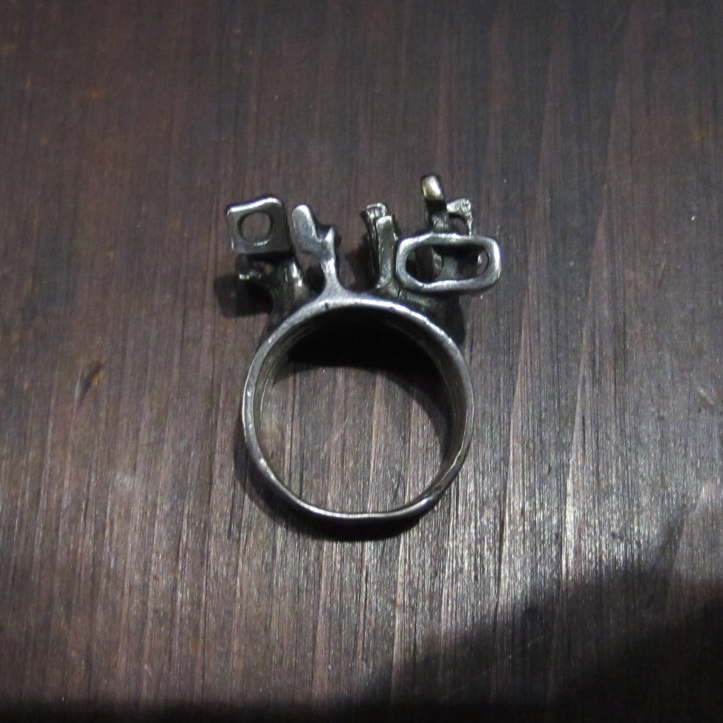 Big Brutalist Ring Sterling, size 10 London 1967