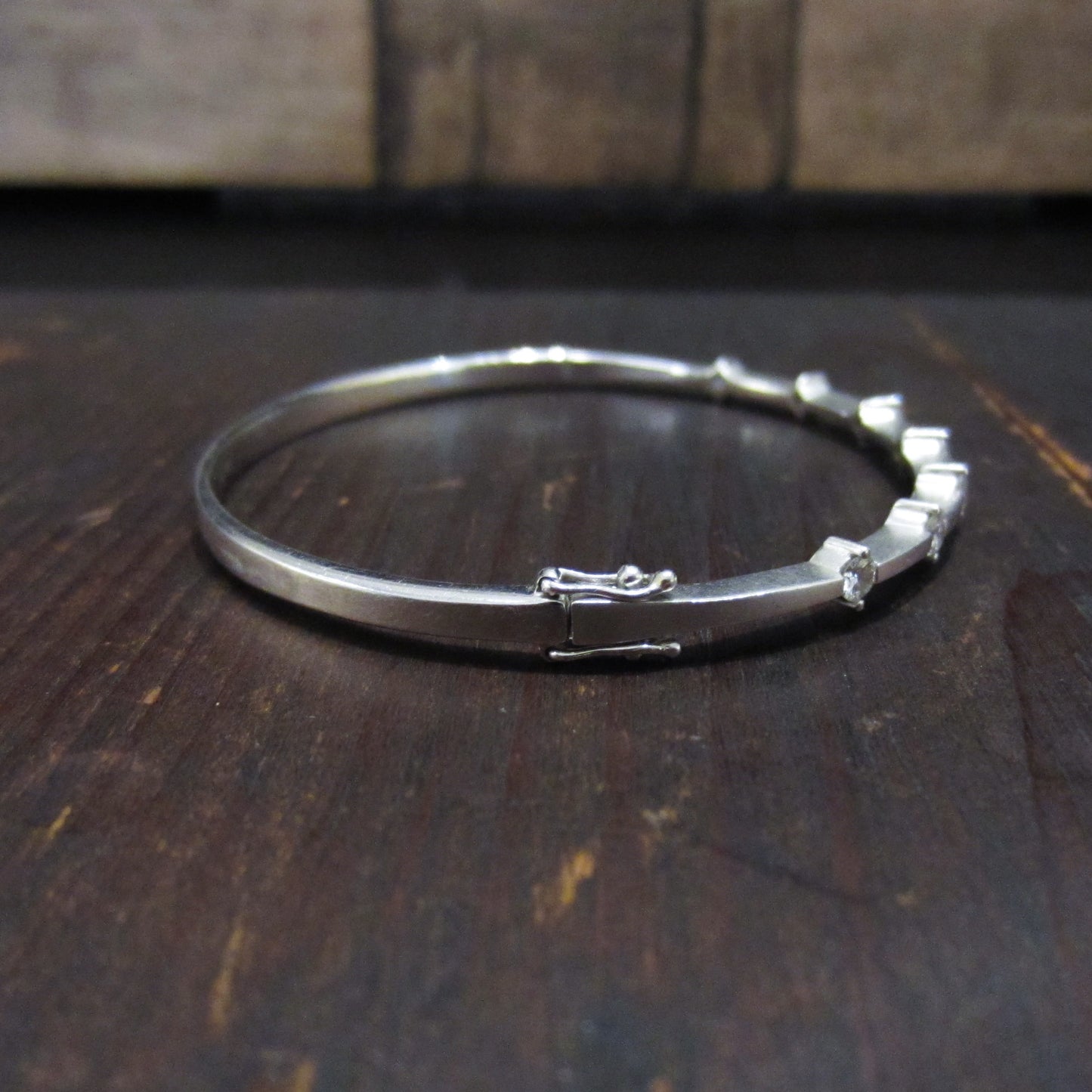 Estate Hinged Diamond Bangle 18kw c. 2000
