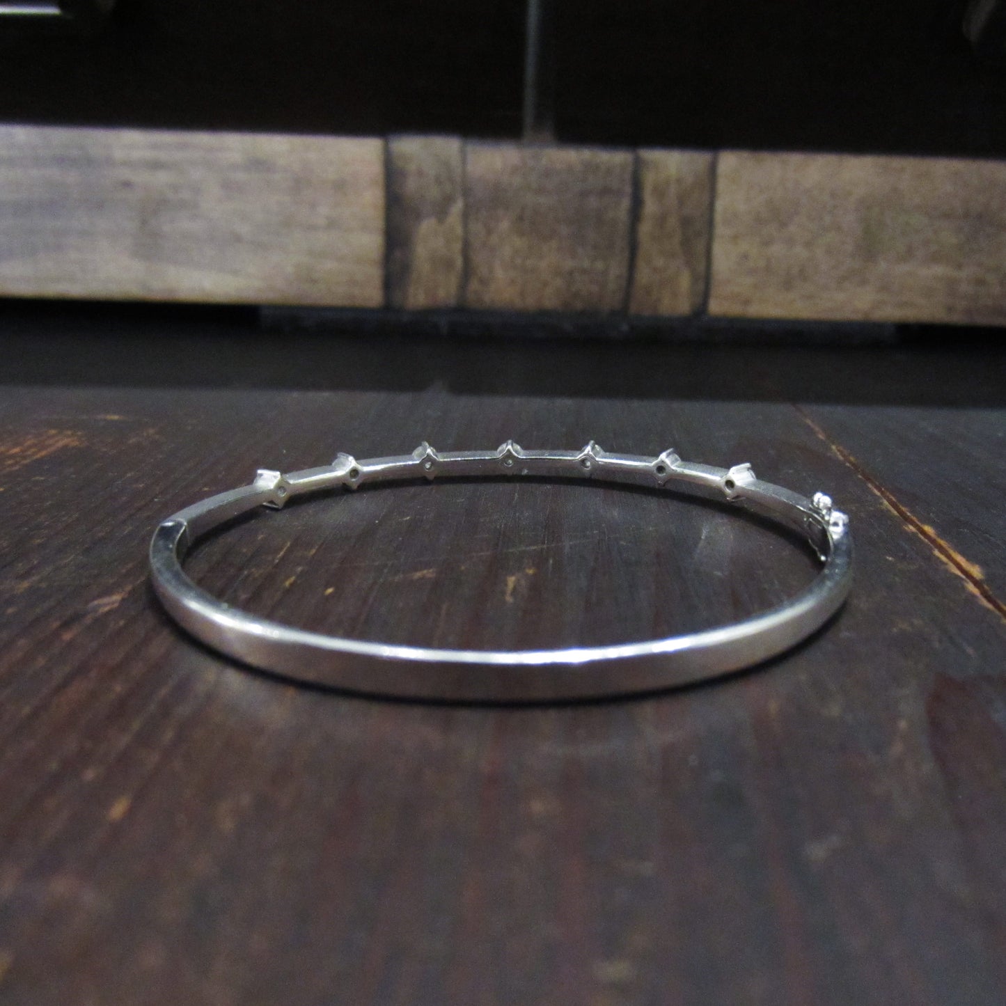 Estate Hinged Diamond Bangle 18kw c. 2000