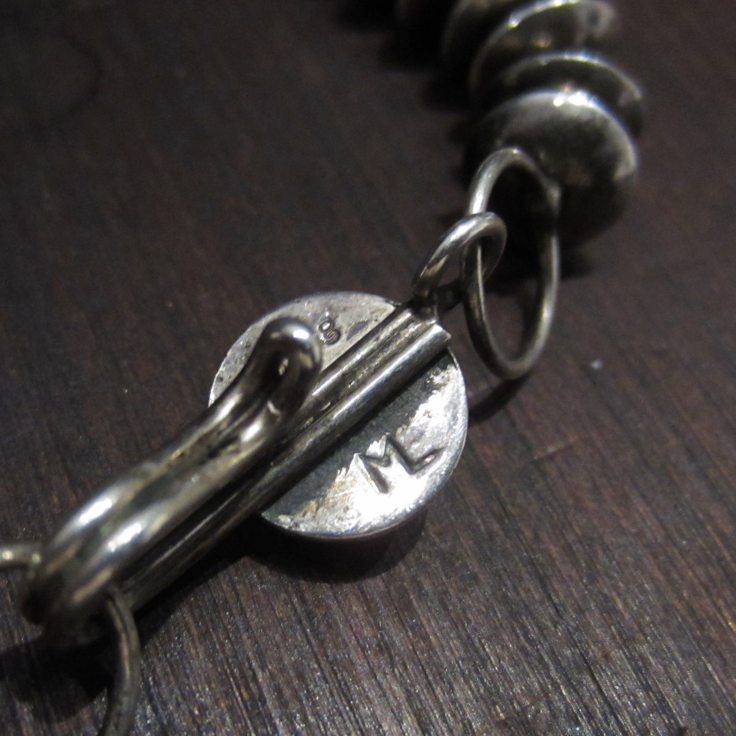 HOLD Vintage Margaret Lee Navajo Triple Strand Necklace Sterling Silver c. 2000