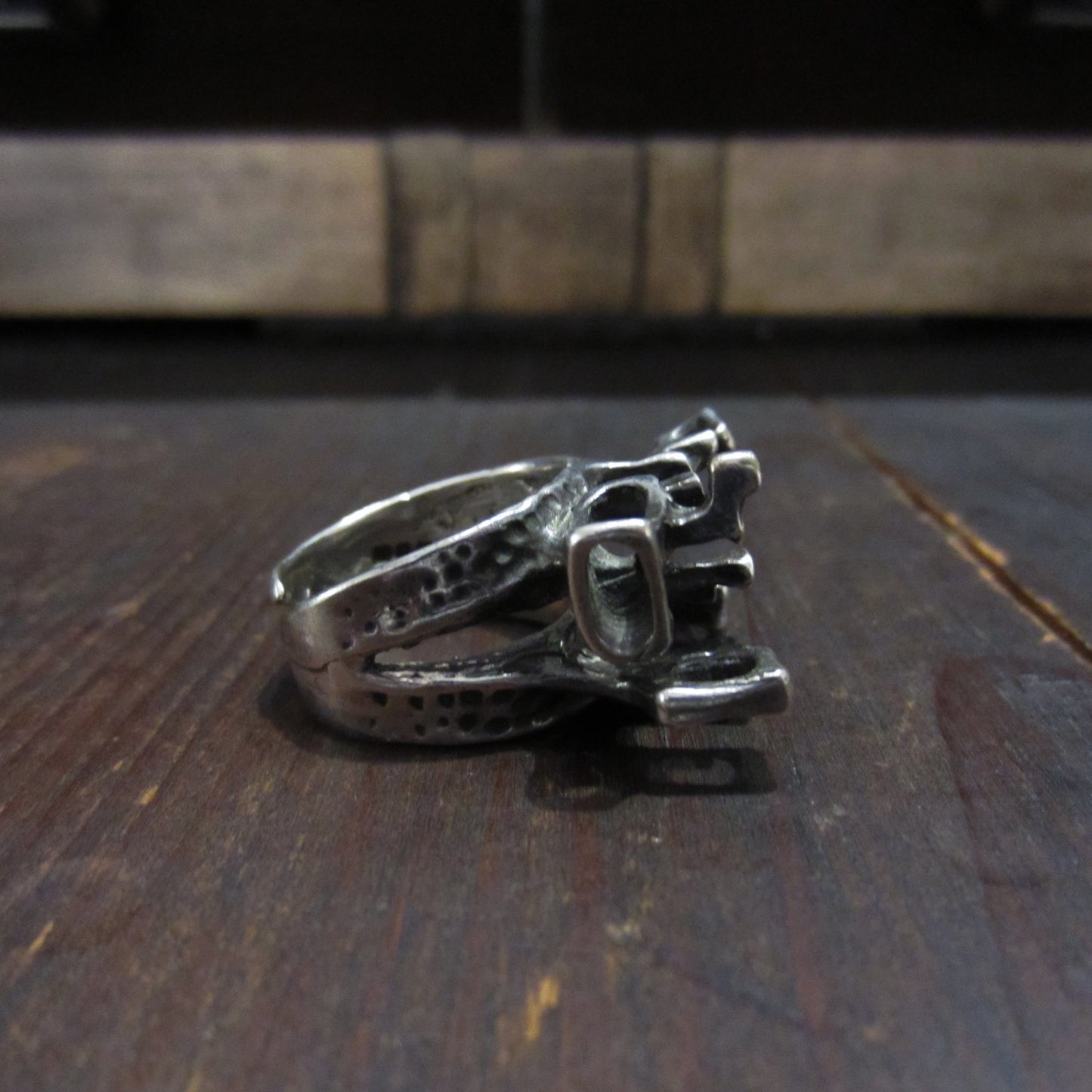 Big Brutalist Ring Sterling, size 10 London 1967