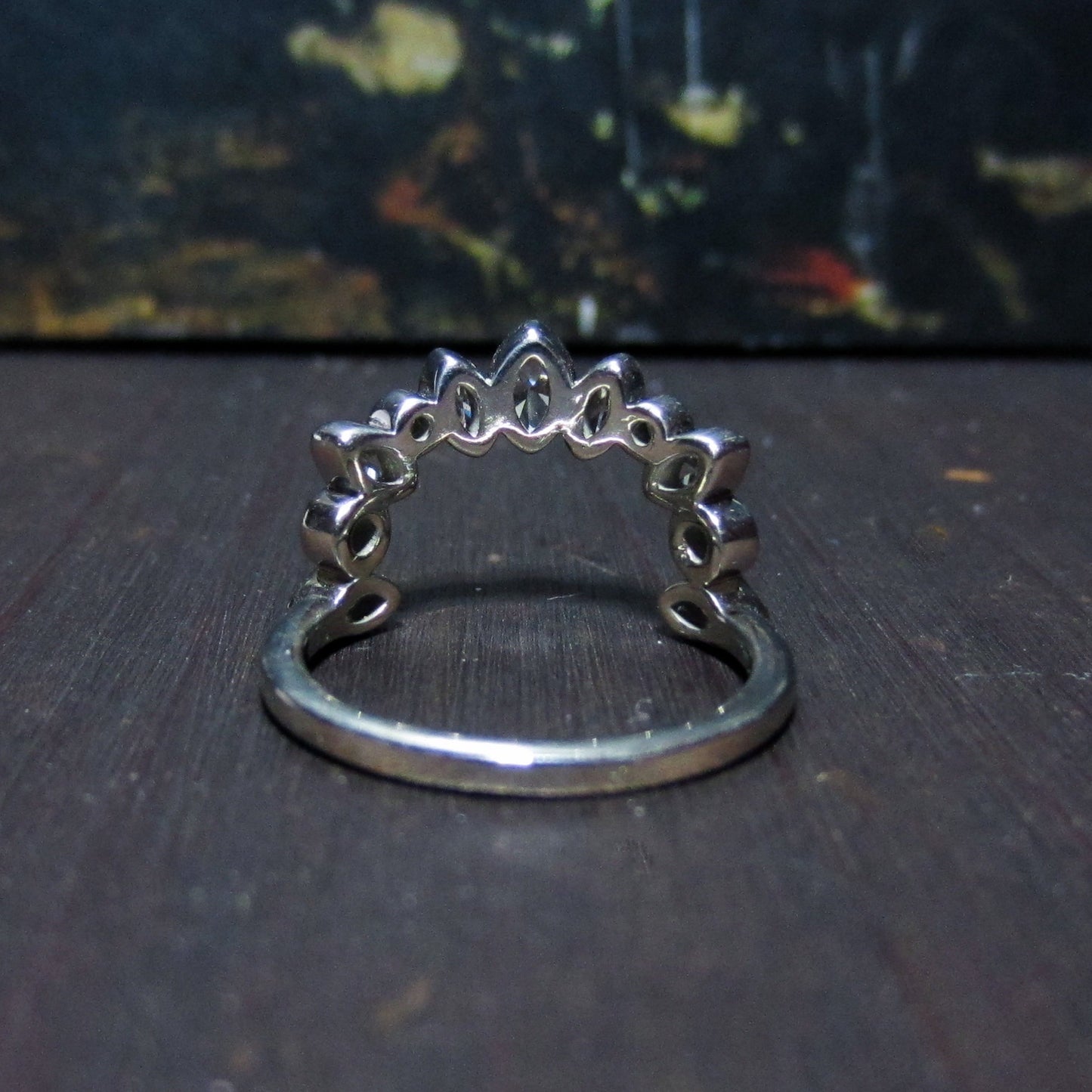 Estate Marquise Diamond Tiara Ring 14k