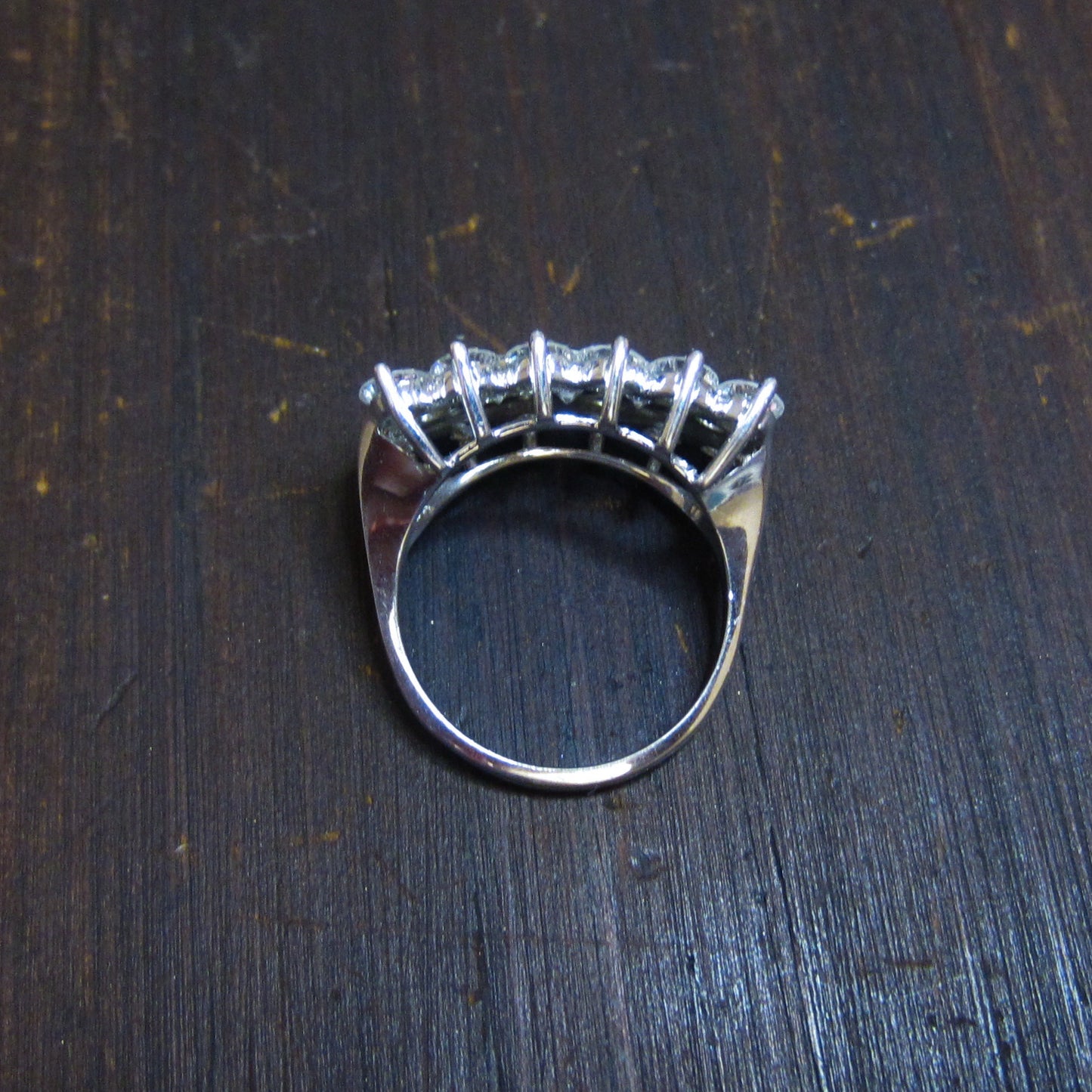 Mid-Century Wall of Diamonds Ring 14k c. 1960