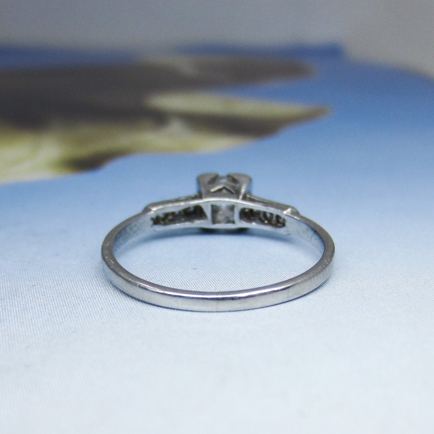 Art Deco Old Mine Diamond .30ct Engagement Ring Platinum c. 1930