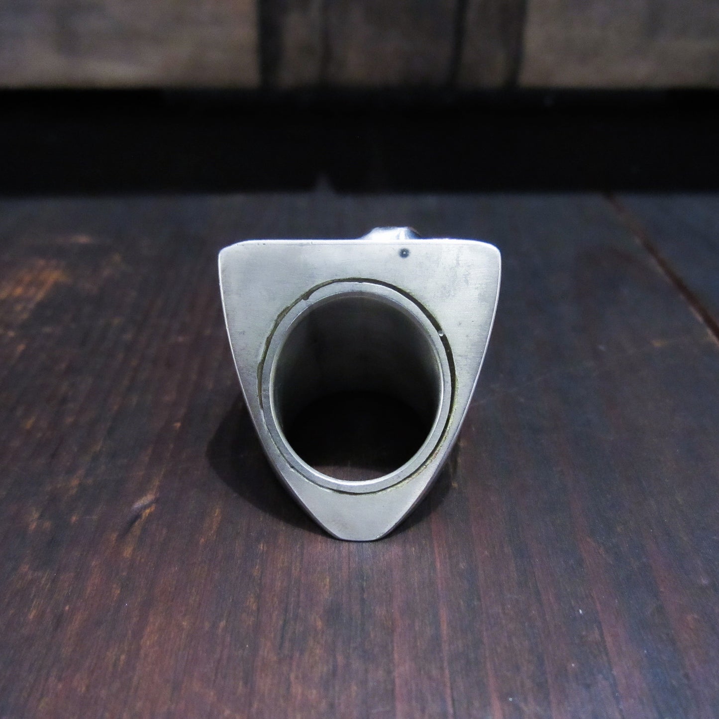 Postmodern Druzy Pyramid Ring Sterling, size 5, circa 1990