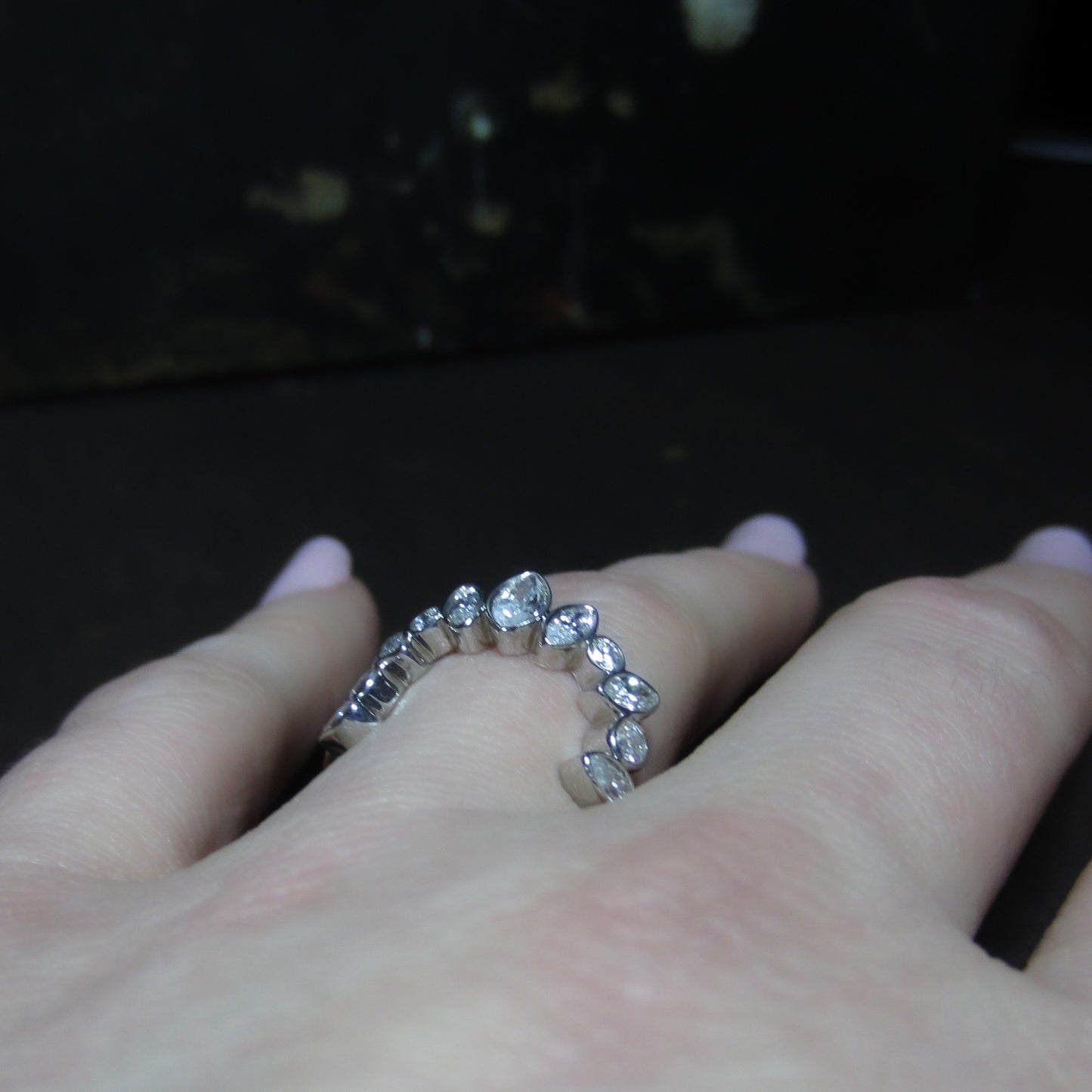 Estate Marquise Diamond Tiara Ring 14k